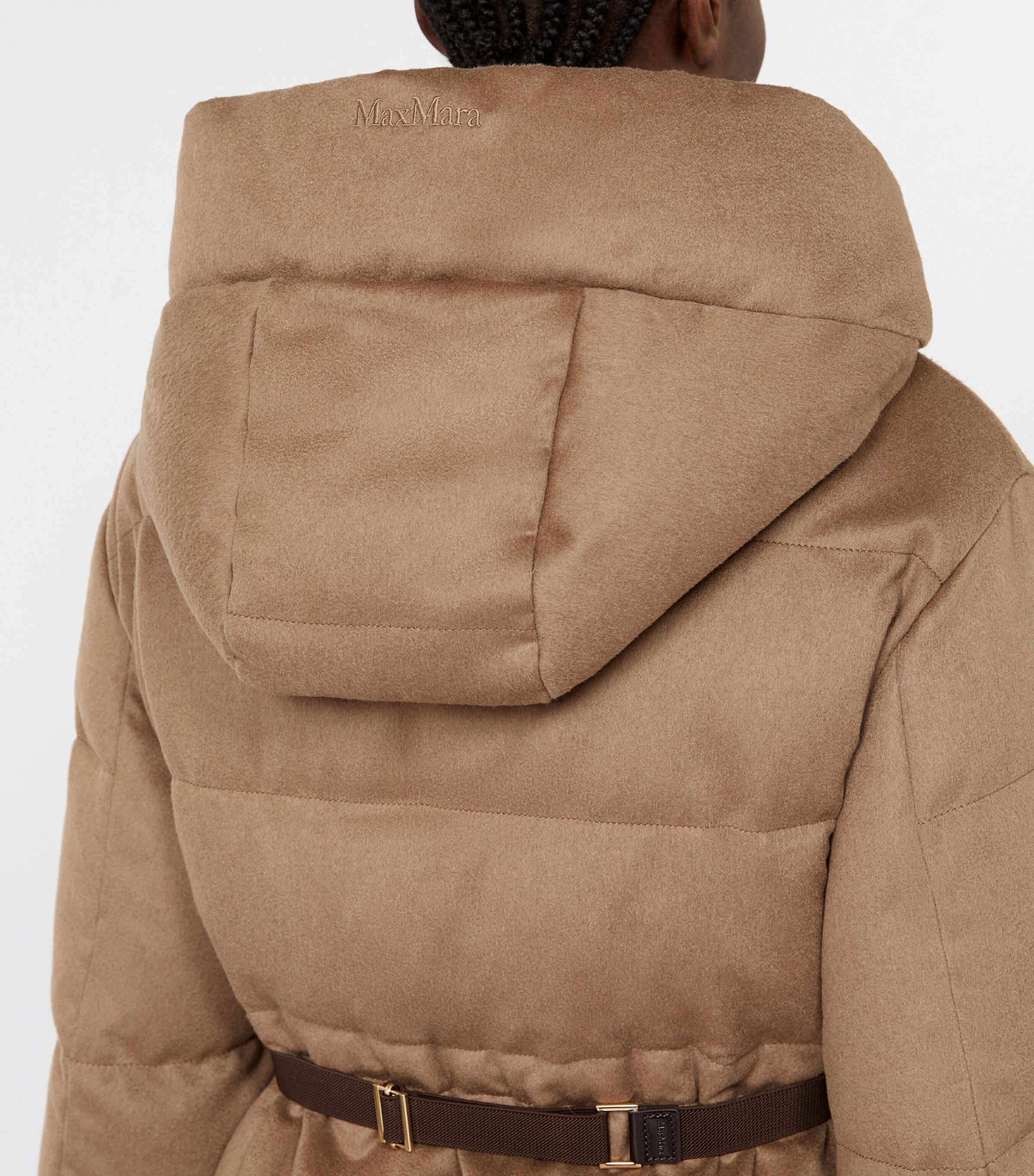 Max Mara Womens Camel-Wool Reversible Puffer Coat Camel Image 7
