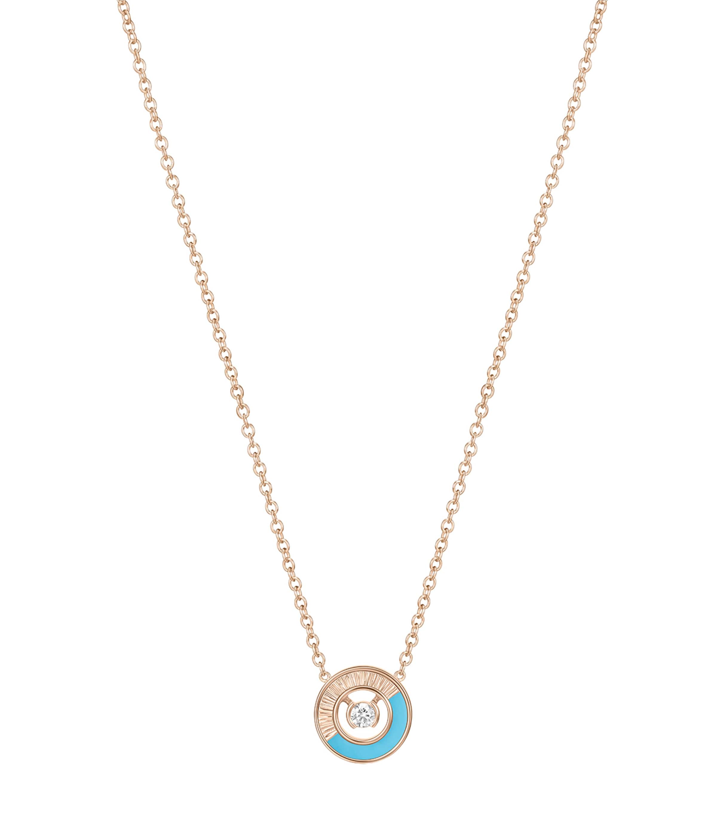 Piaget Rose Gold, Turquoise and Diamond Possession Palace Pendant Necklace Turquoise Image 1