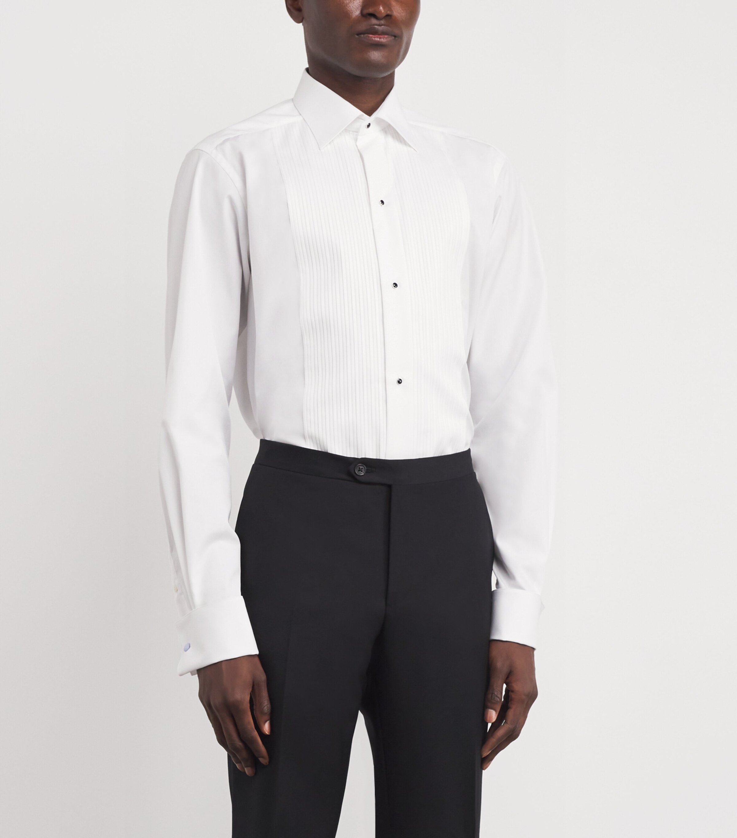 Plissé-Front Contemporary Fit Shirt 00 WHITE Image 3