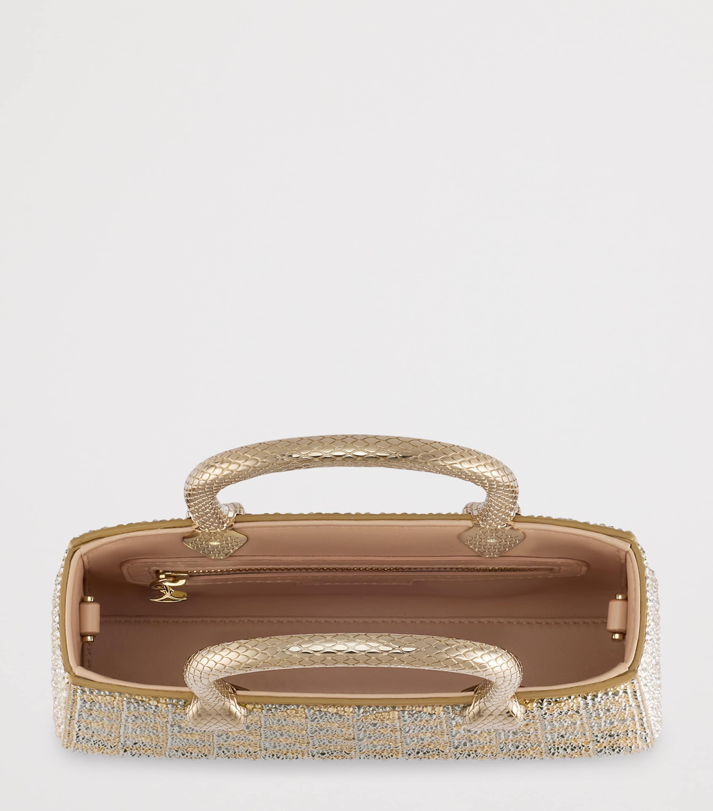 Bvlgari Crystal Serpentine Duo Tote Bag Silver Image 3