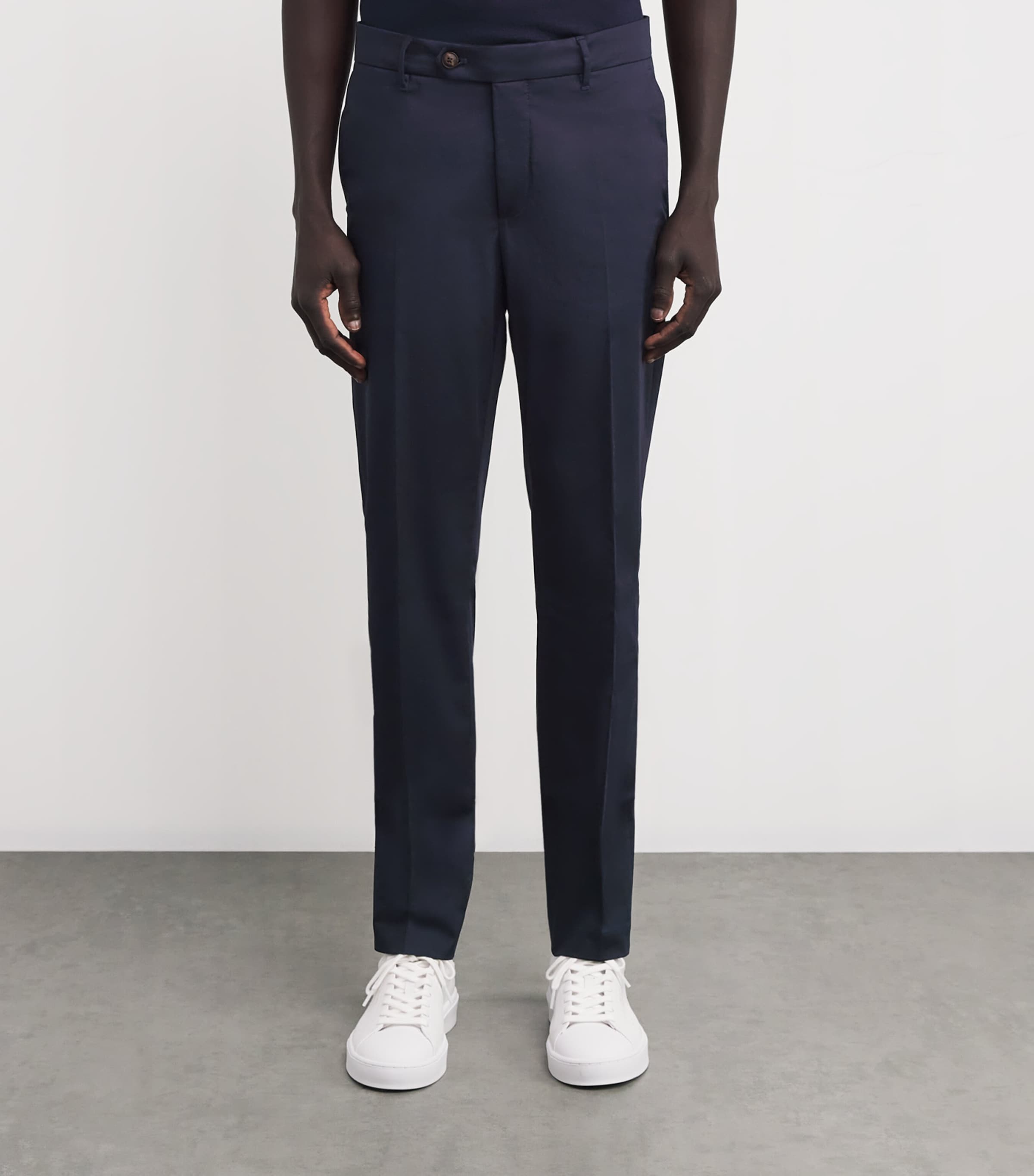 Cotton Stretch Slim-Fit Chinos 01BLUE NAVY Image 3