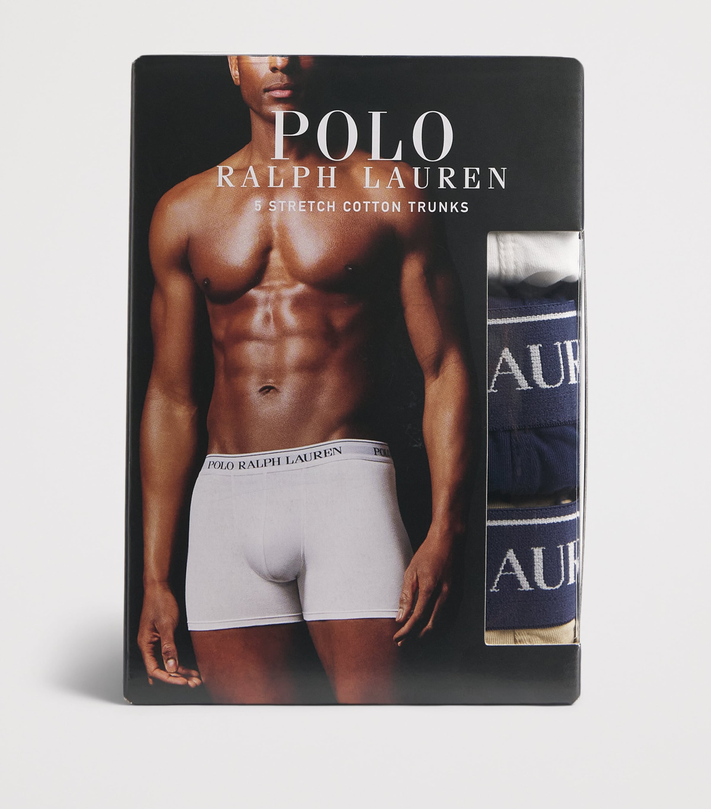 Polo Ralph Lauren Mens Stretch-Cotton Classic Trunks (Pack of 5) Wht/nvy/tan/irs Blu/ Image 4
