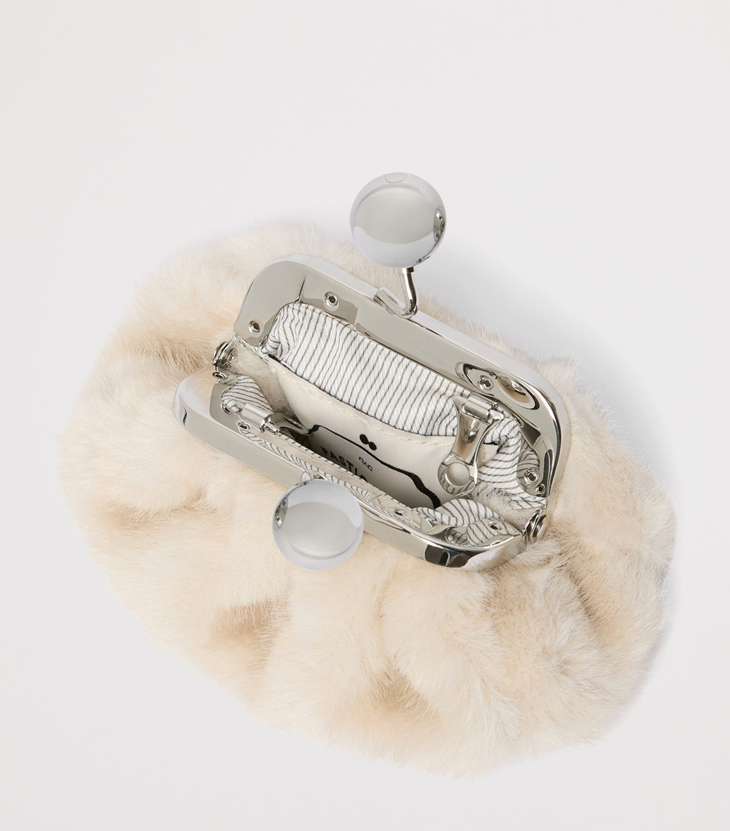 Weekend Max Mara Small Faux Fur Pasticcino Clutch Bag Ivory Image 5