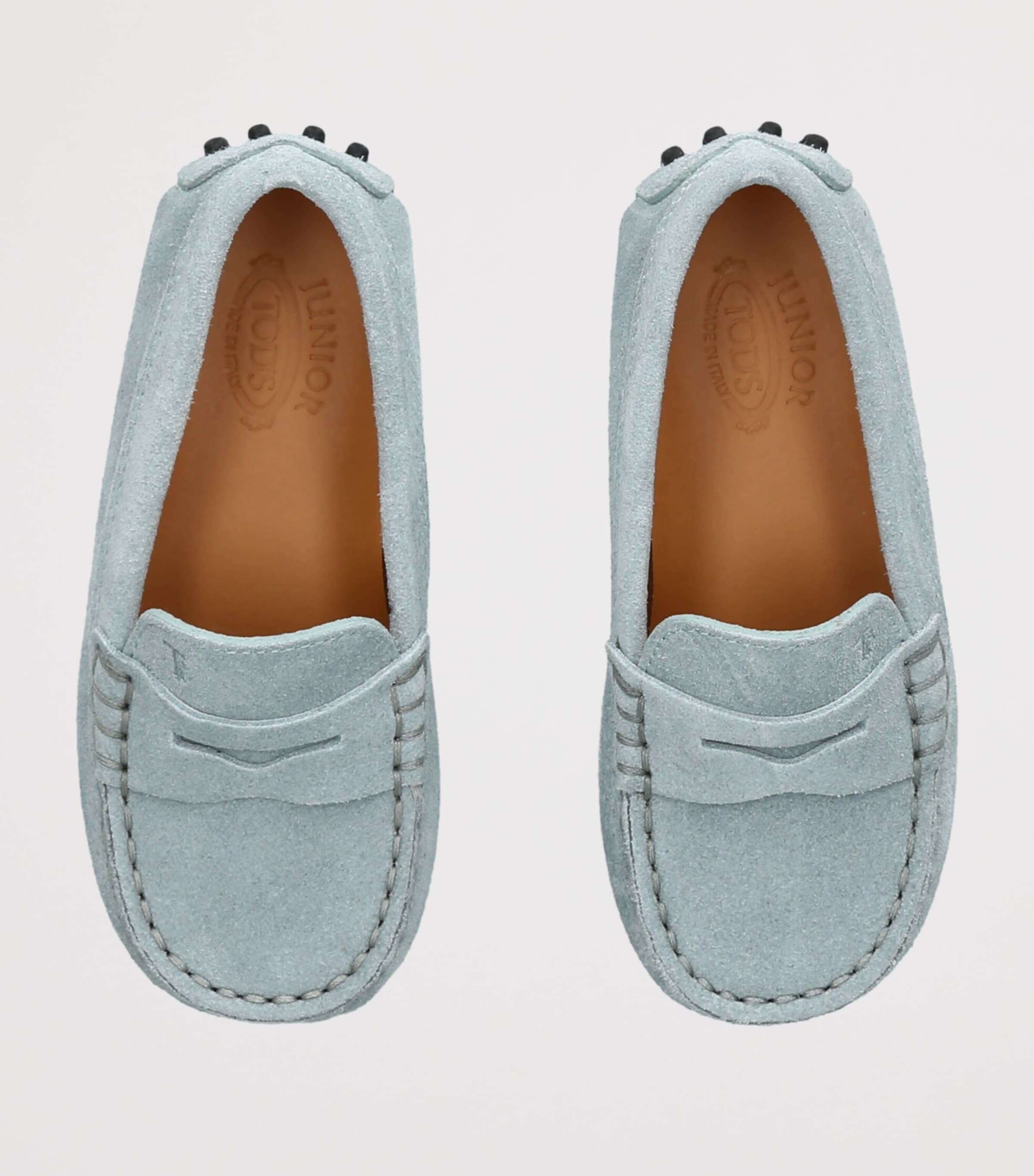 Tod's Suede Gommini Loafers Pale Blue Image 3