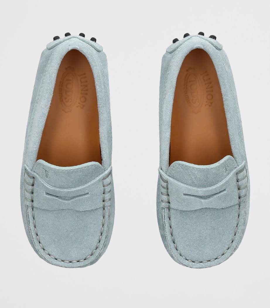 Tod's Suede Gommini Loafers Pale Blue Image 3