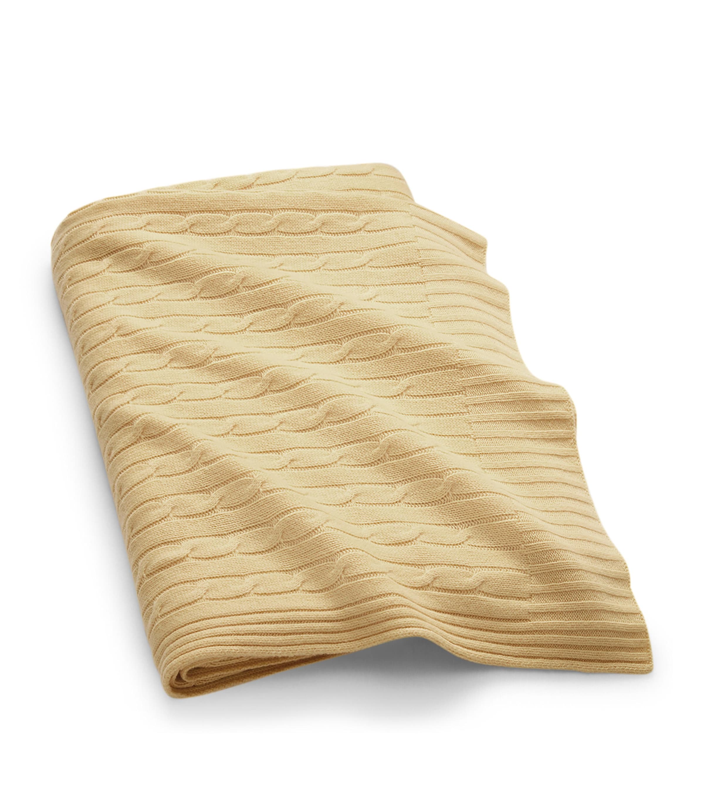 Cashmere Cable-Knit Throw (60cm x 60cm) BRNSD CHMS Image 1