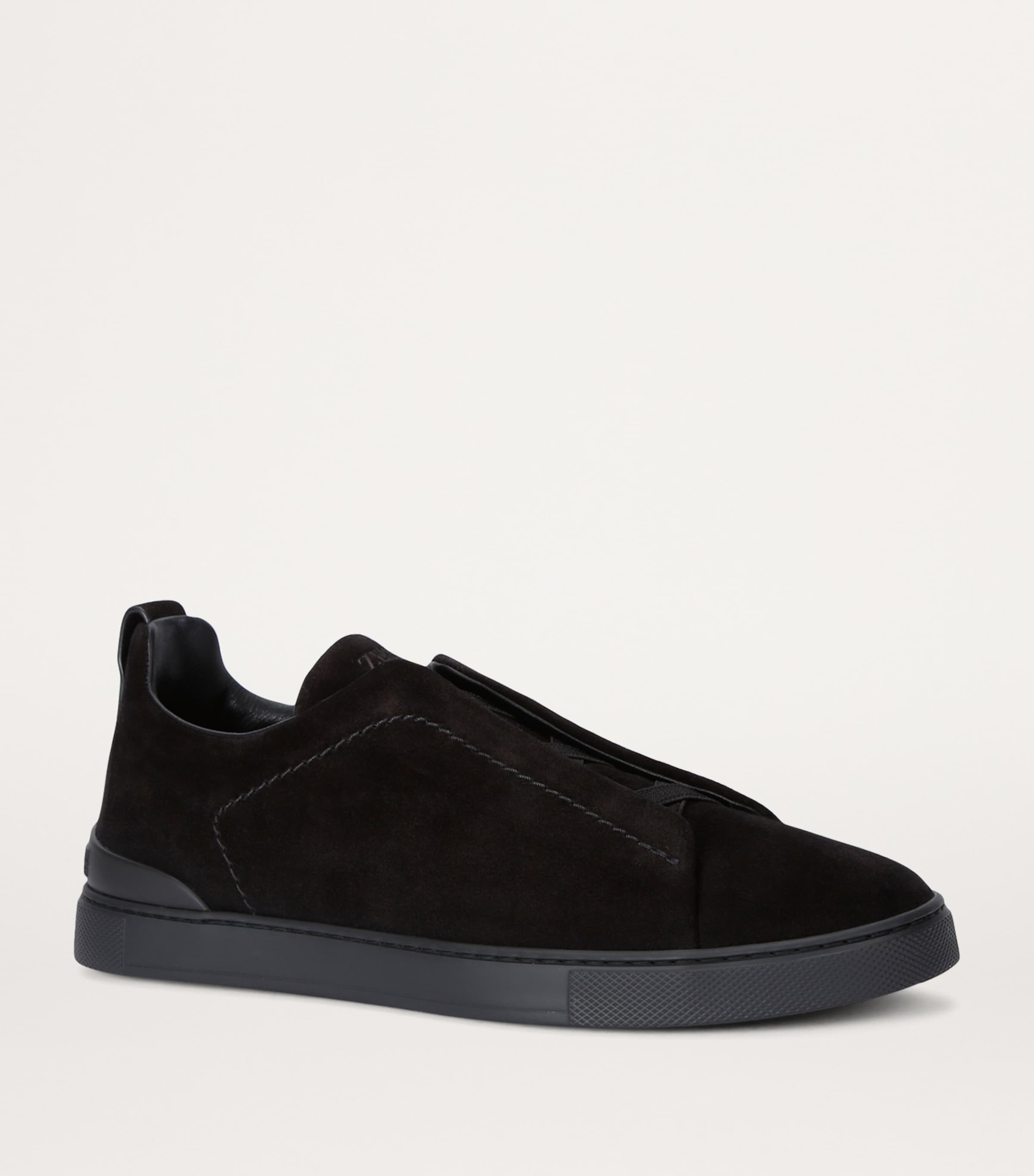 Suede Triple Stitch Sneakers BLACK Image 3
