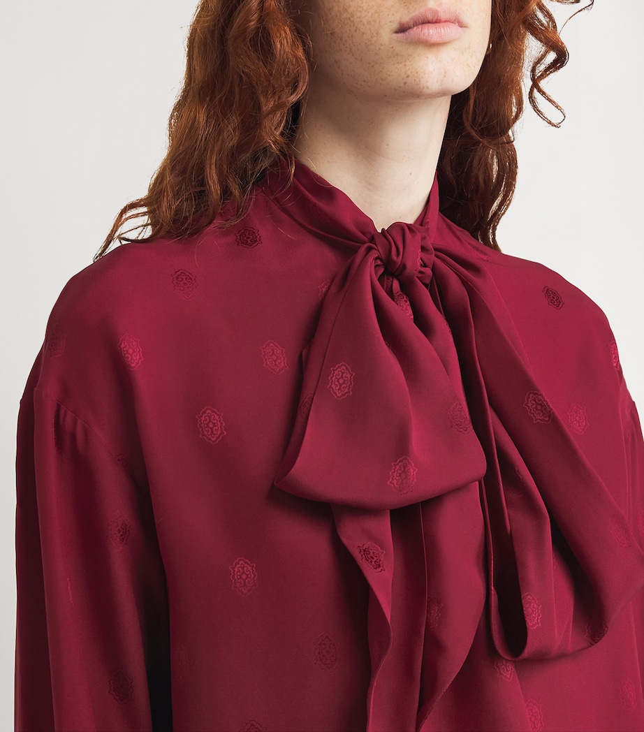 Silk Tie-Neck Blouse R0368 Image 6