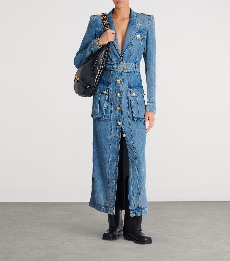 Denim Belted Maxi Dress 6AW BLEU JEAN Image 5