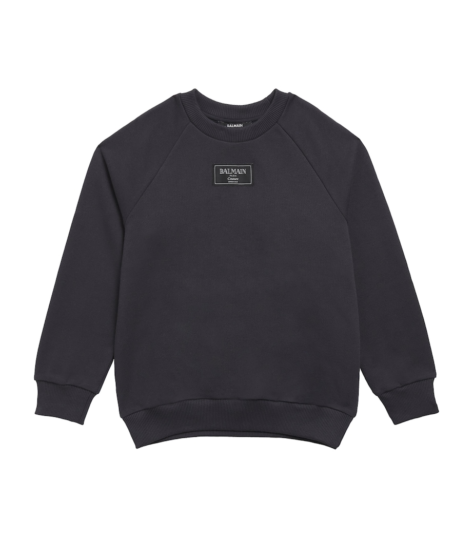 Cotton Logo Patch Sweatshirt (4-14 Years) 621BLUE Image 1
