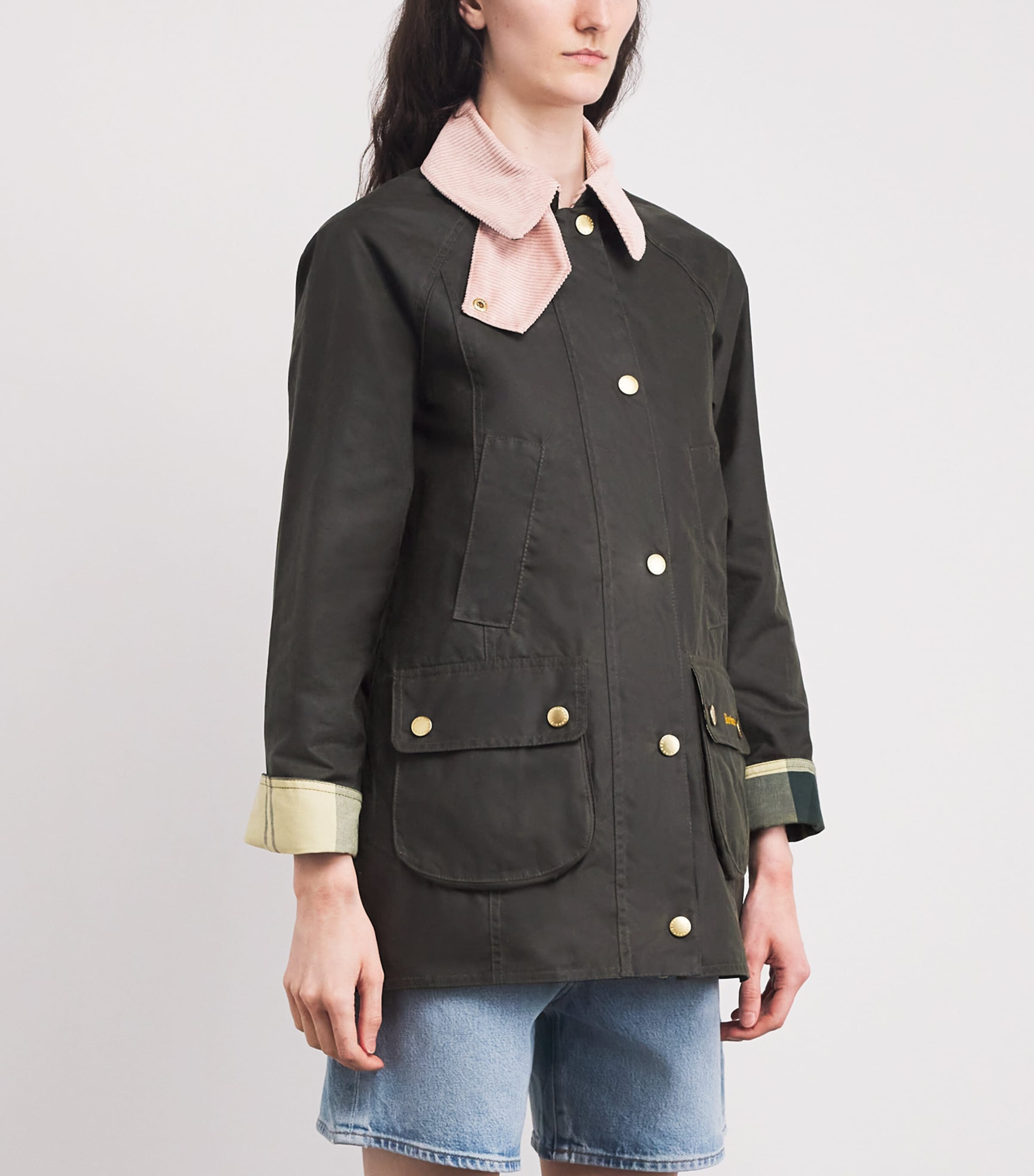 Waxed Cotton Modern Beadnell Coat OLIVE/ANCIENT/GARDEN Image 3