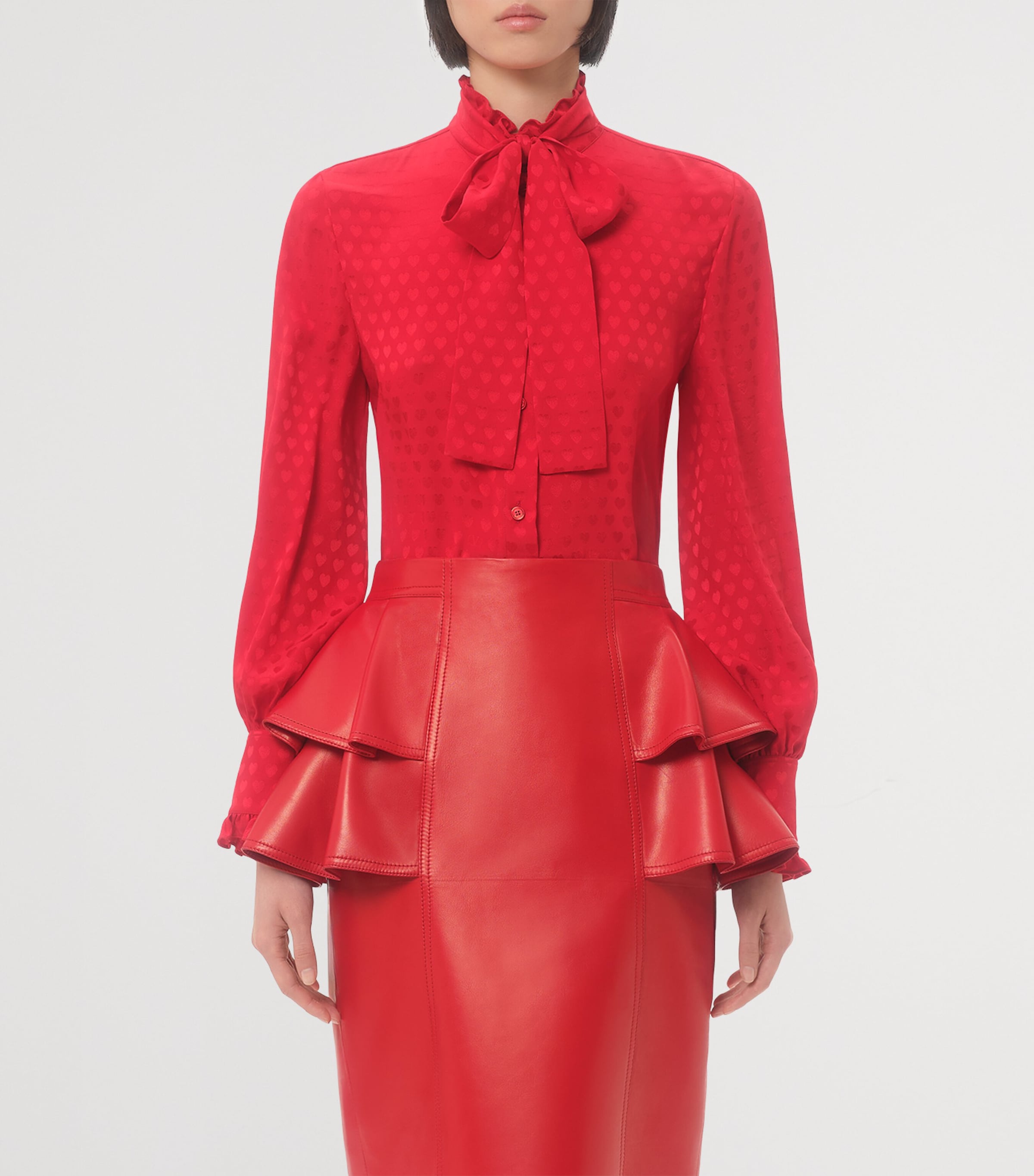 Valentino Womens Silk Heart Print Shirt Image 2