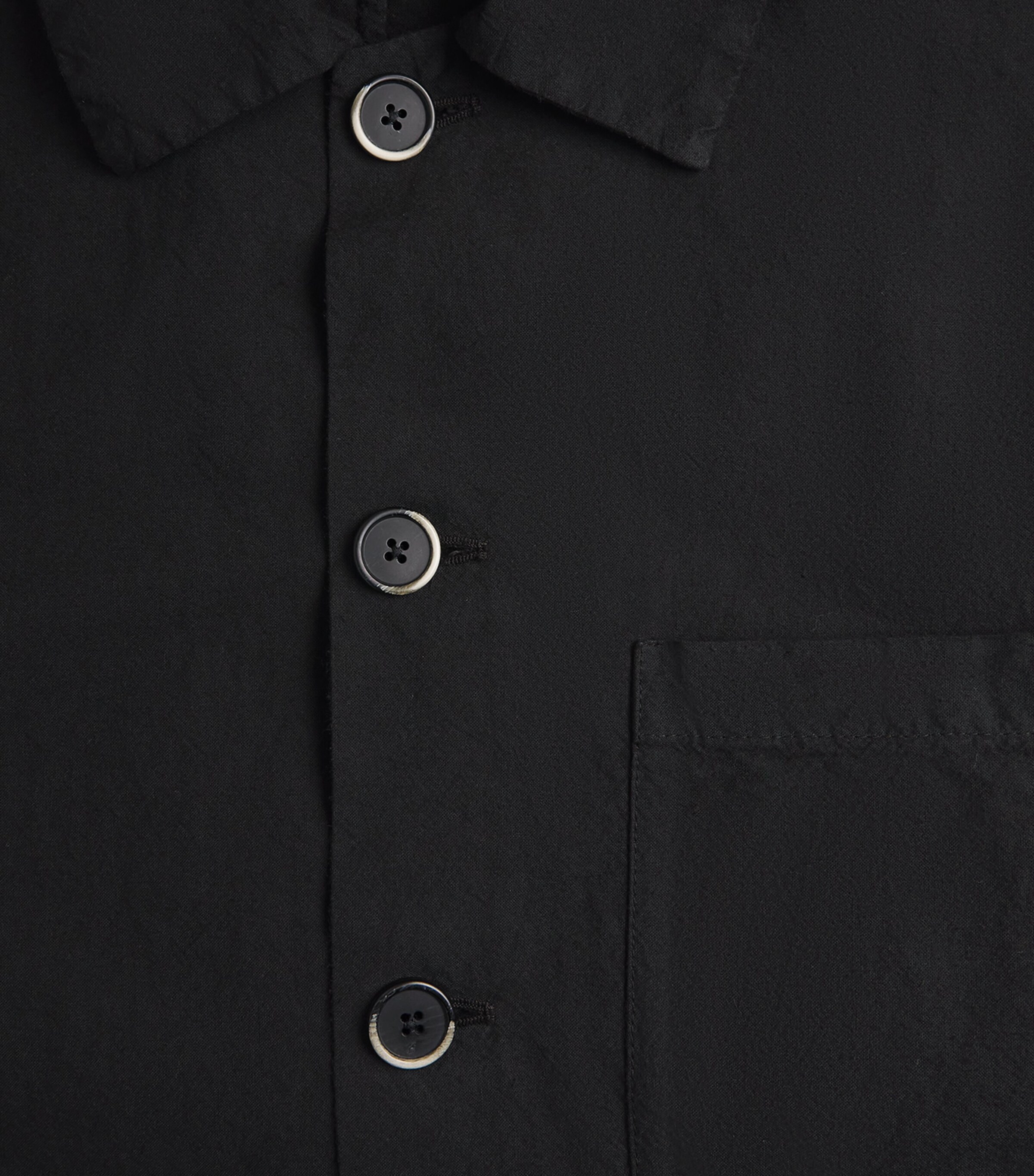 Barena Mens Cotton Crinkle Overshirt Nero Image 6