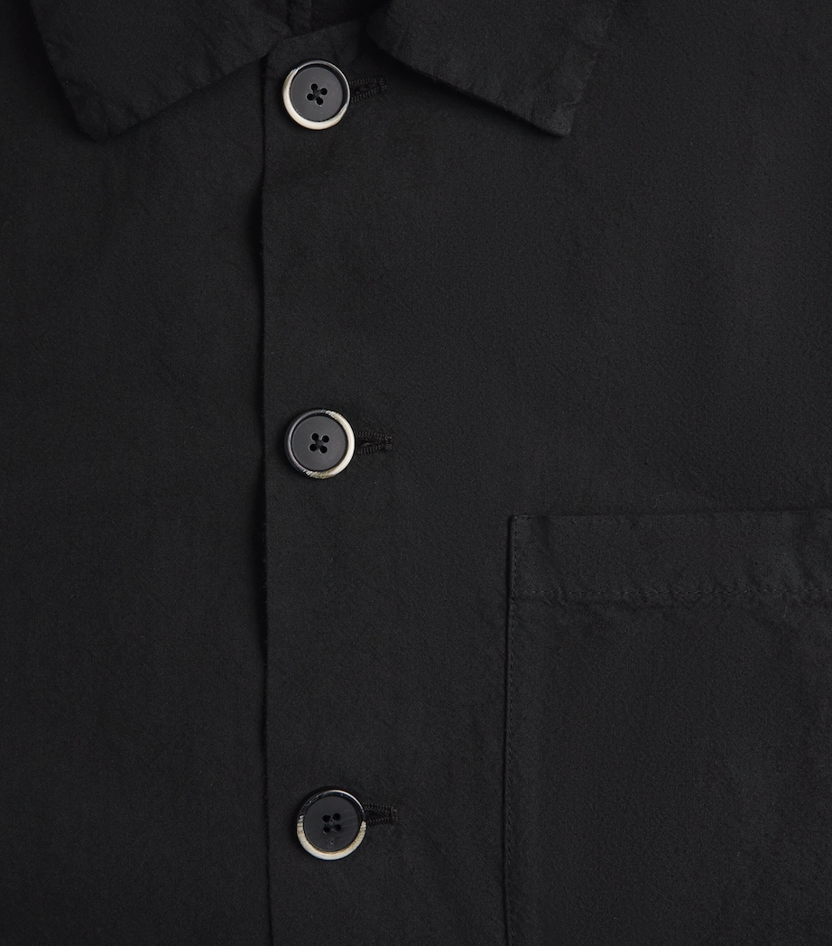 Barena Mens Cotton Crinkle Overshirt Nero Image 6