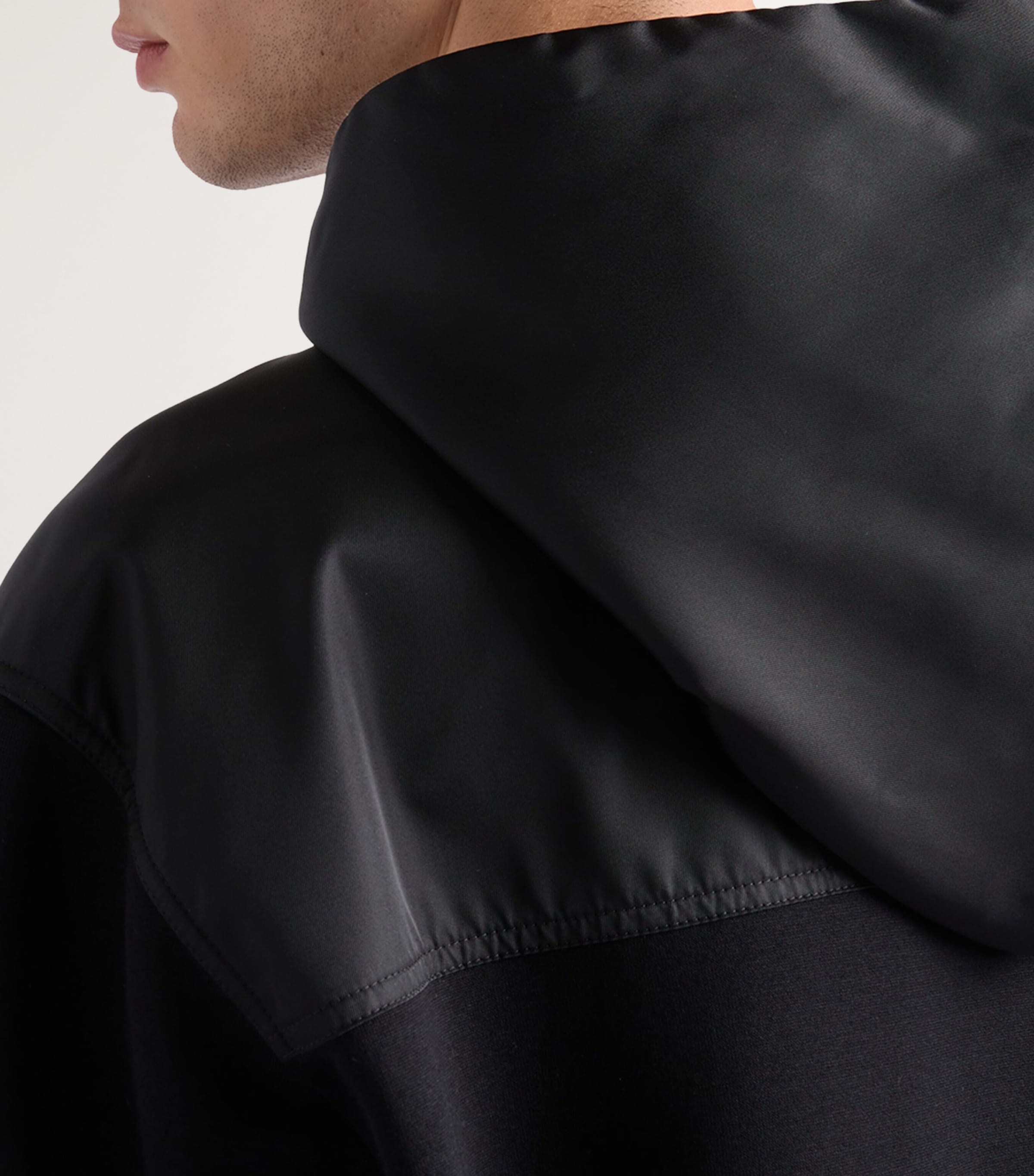 Cotton-Fleece and Re-Nylon Hoodie F0806 Image 3