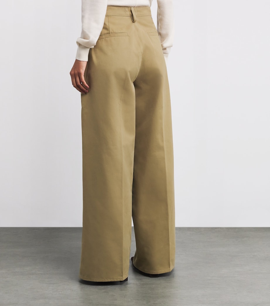 Cotton Twill Wide-Leg Trousers U71A8 Image 4