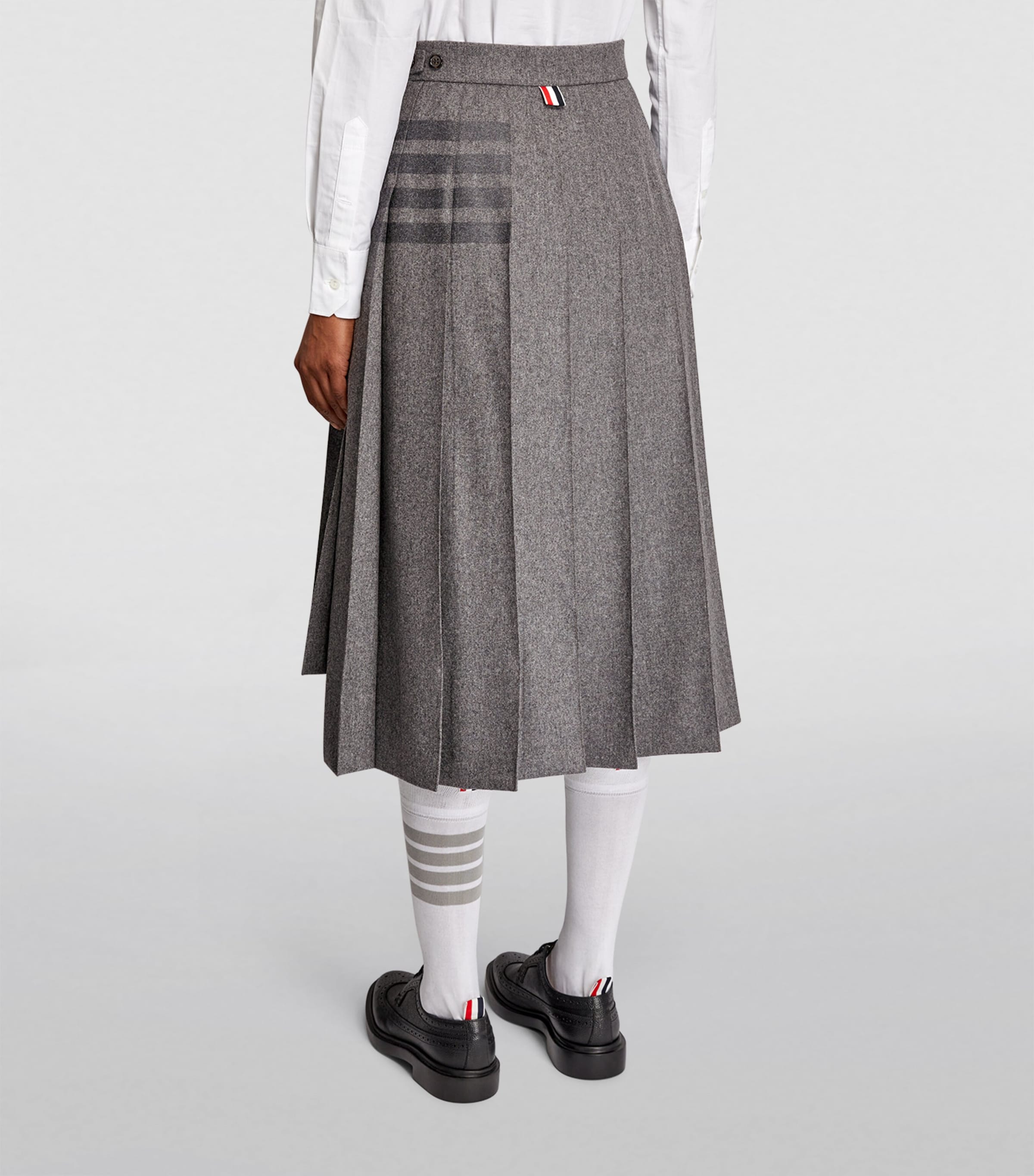 スカート THOM BROWNE Woman Skirt Grey FGC724AF0330 035 THOM BROWNE - Women Mini Wrap Skirt – Atelier New York