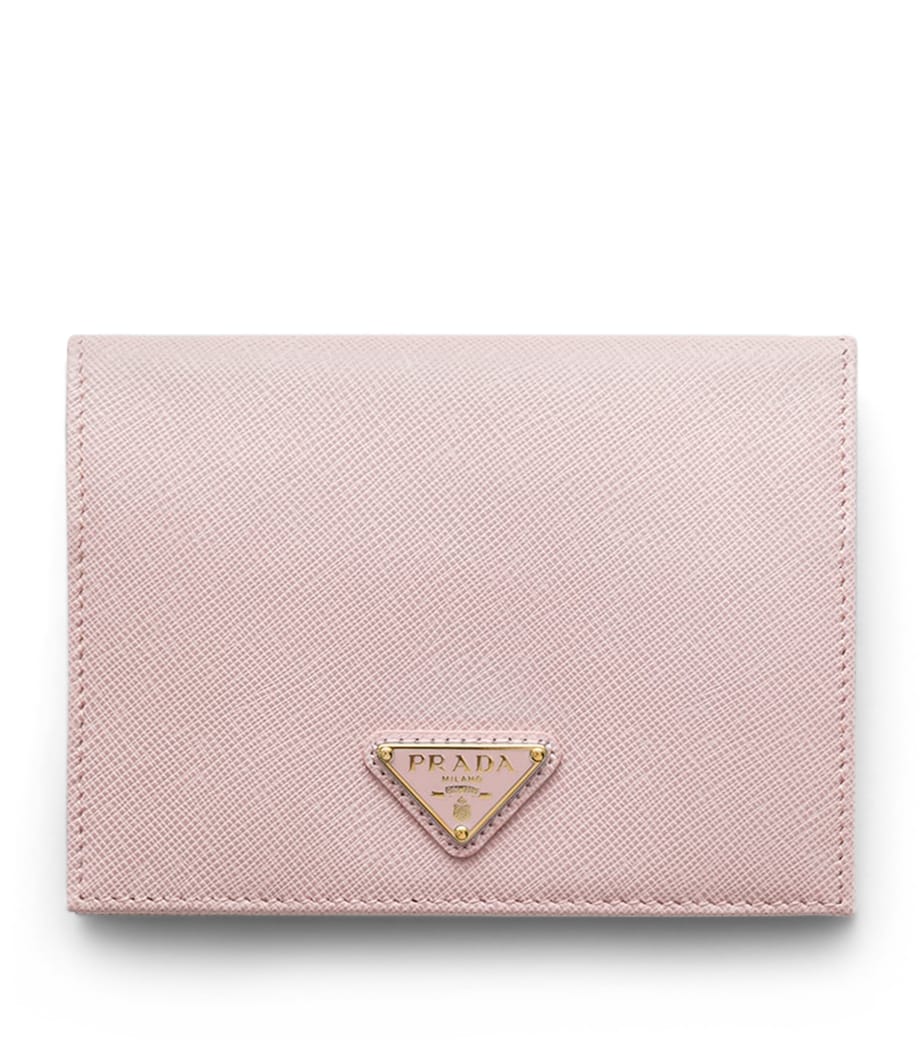 Prada Saffiano Leather Passport Holder Pink Image 1