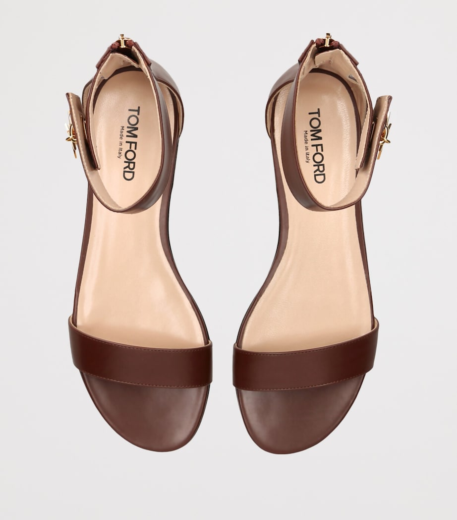 Leather Padlock Sandals DARK BROWN Image 4