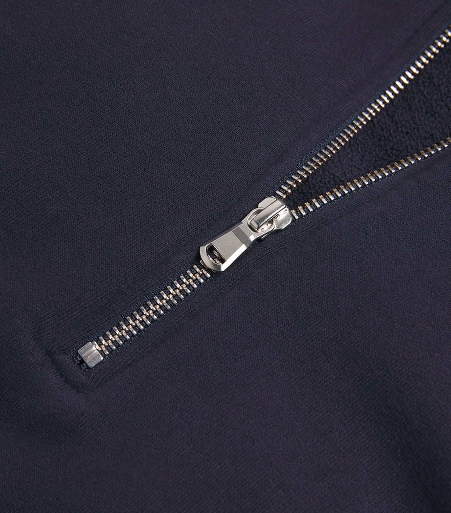 Cotton Half-Zip Sweatshirt NAVY1 Image 5