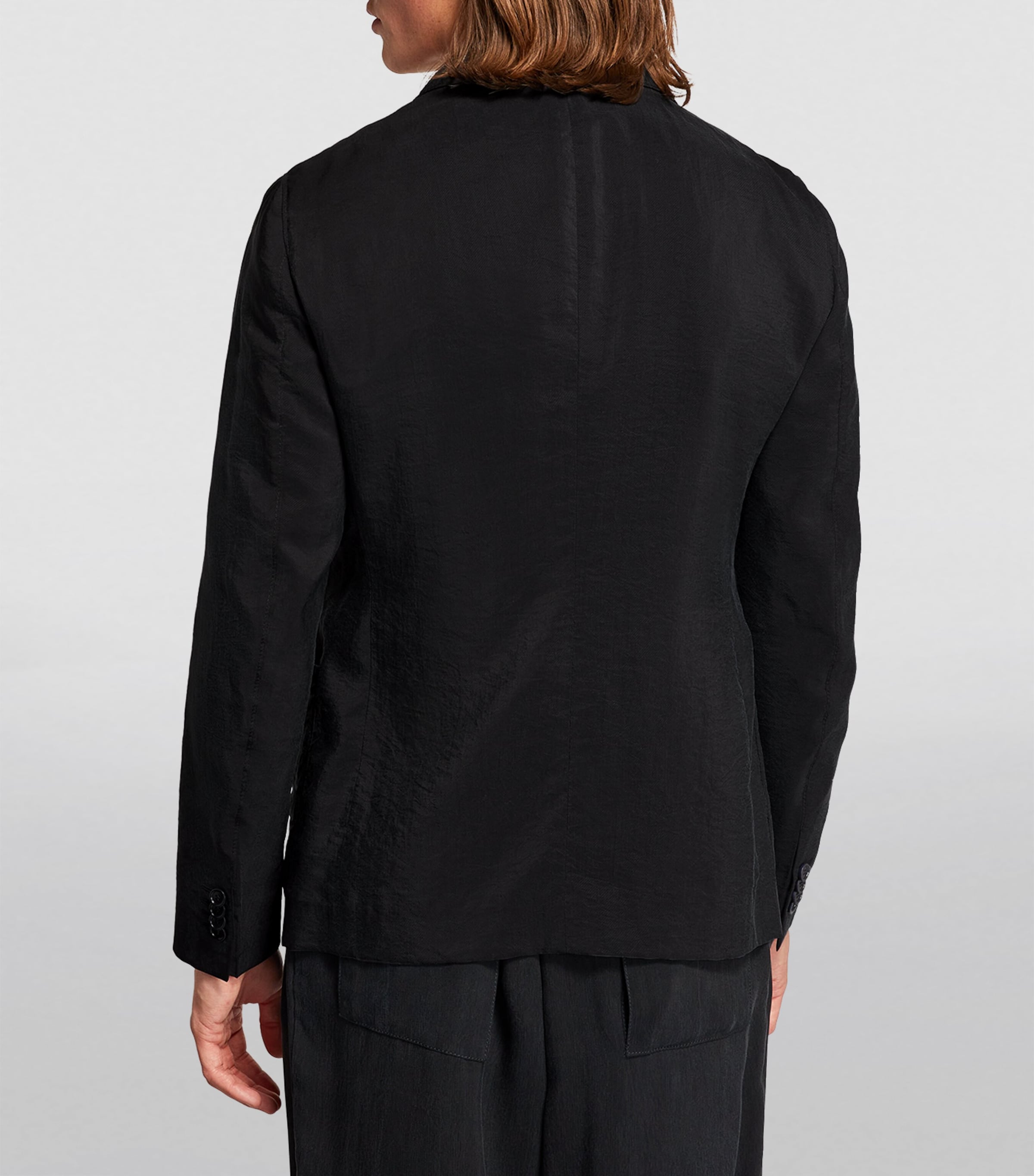Silk-Blend Single-Breasted Blazer UBWF Image 3