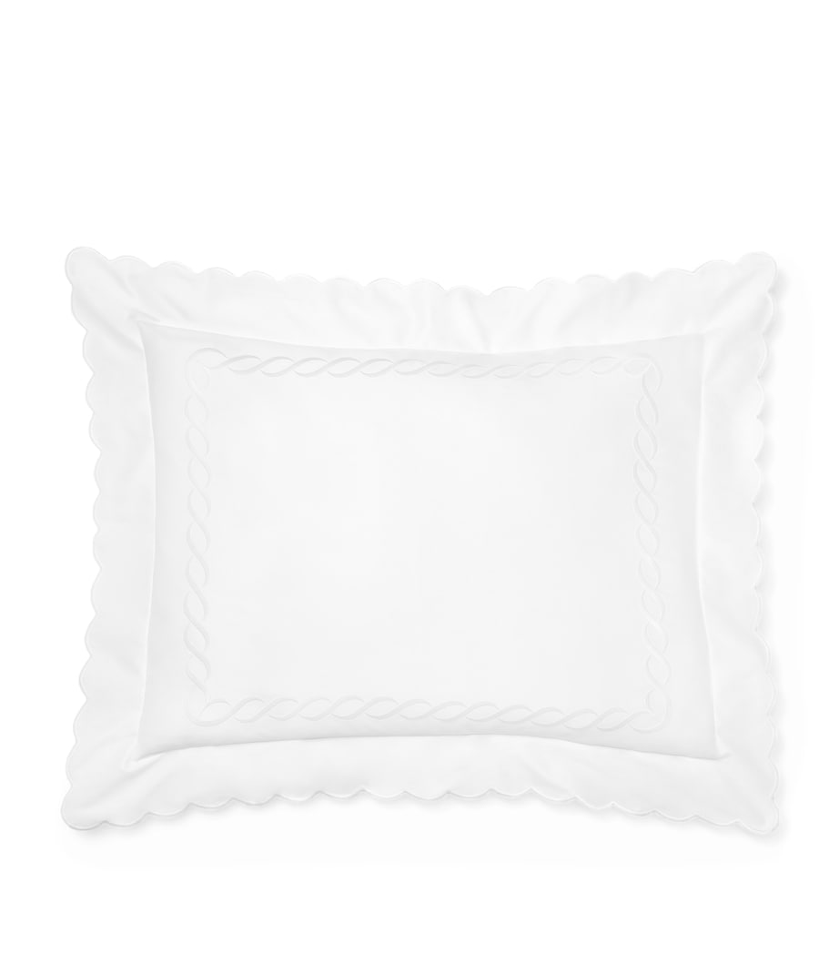 Pratesi Cotton Treccia Splendore Oxford Pillowcase (50cm x 75cm) White/white Image 1