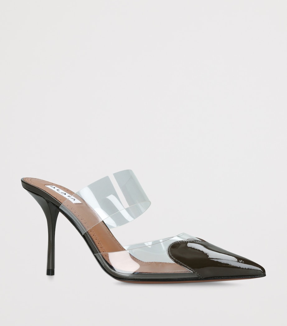 Patent Leather Le Coeur Mules 90 KHAKI Image 4