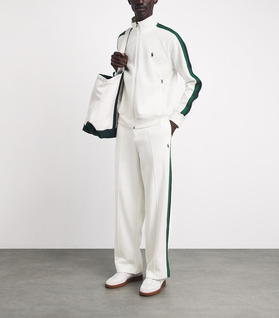 Polo Ralph Lauren Mens Stripe Open-Cuff Sweatpants White Image 2