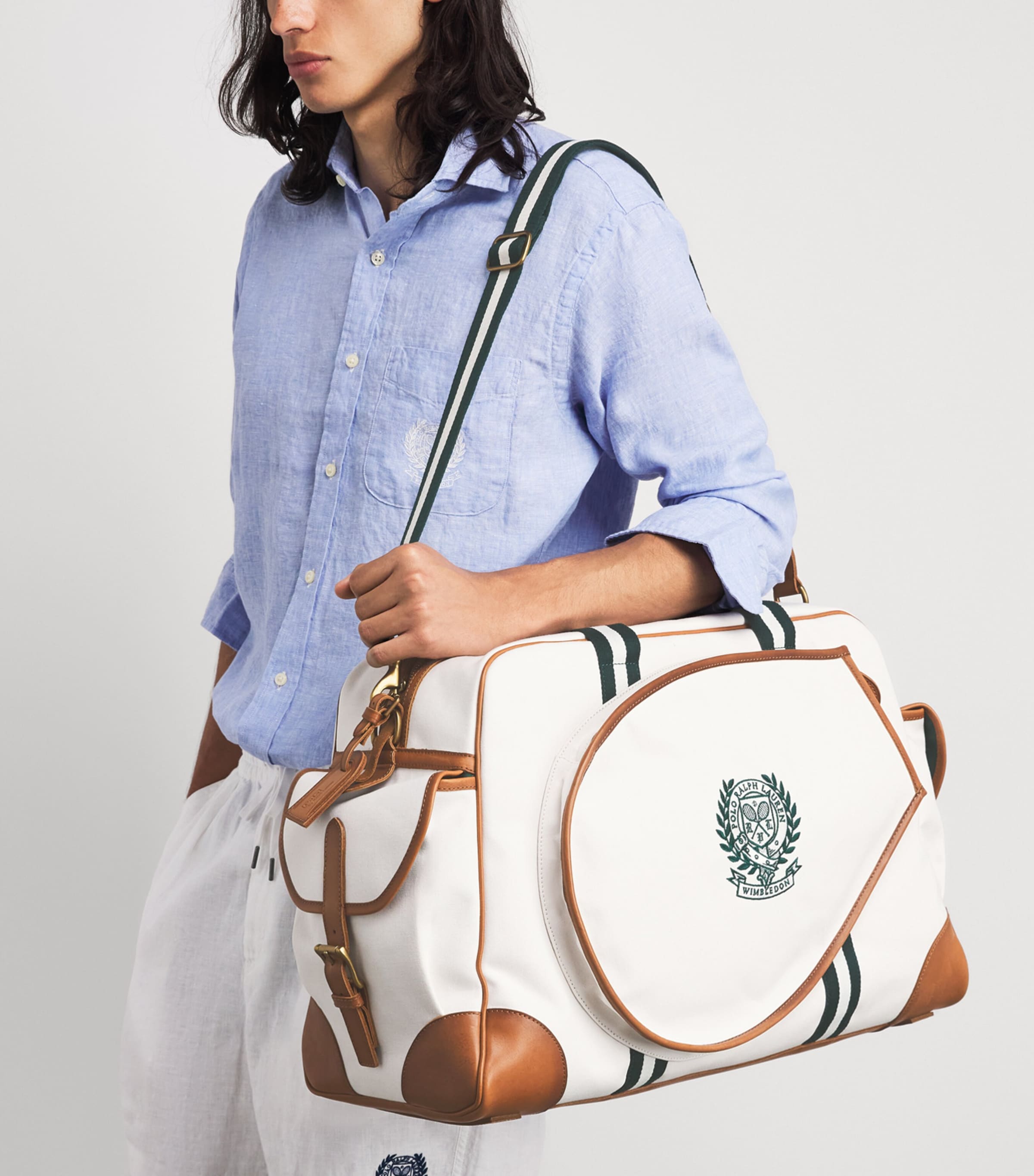 新品タグ　POLO SPORT Ralph Lauren ラケット テニスバッグ Polo Ralph Lauren White x Wimbledon Tennis Racket Holdall | Harrods US
