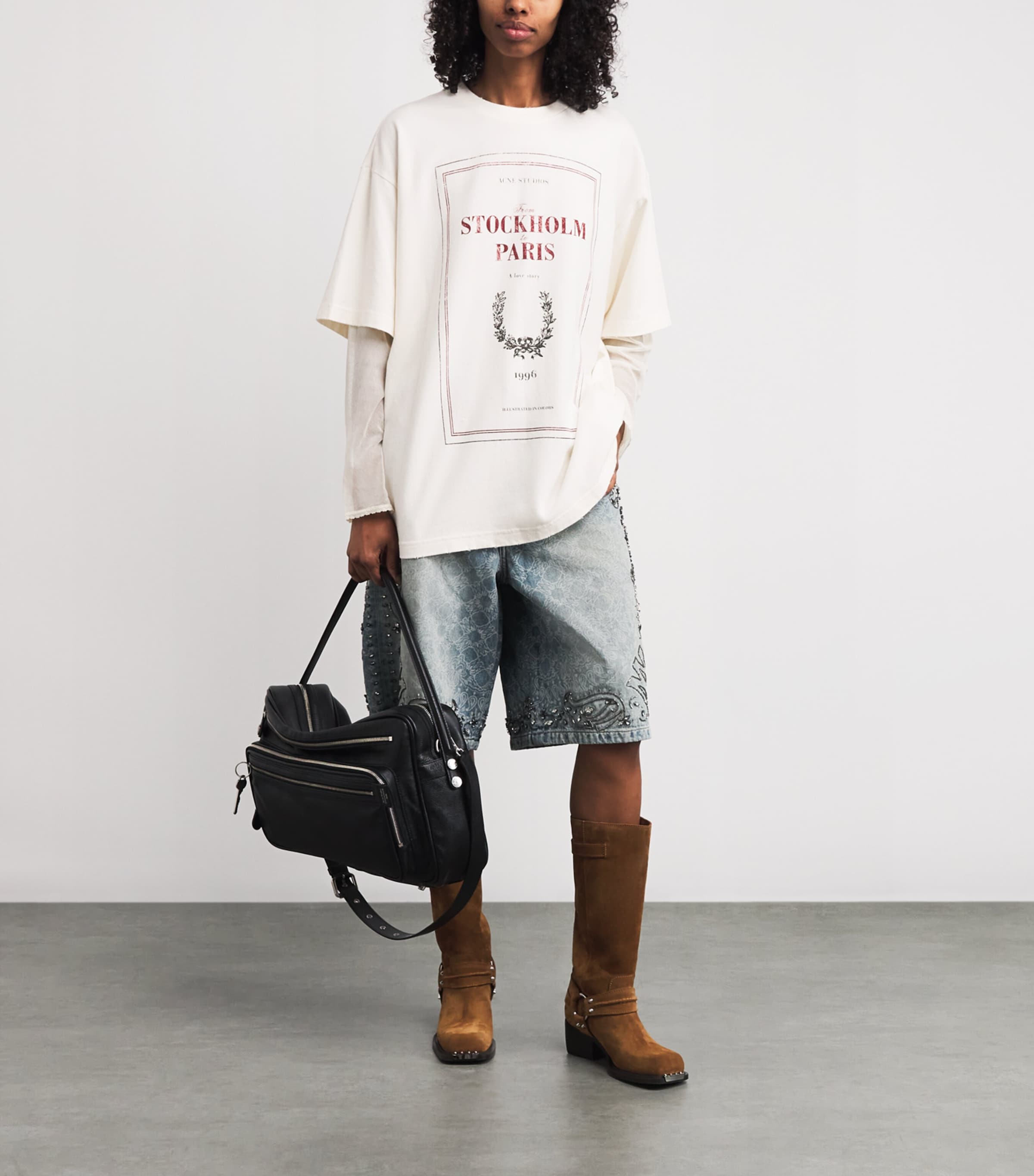 Cotton Printed Layered T-Shirt OFF WHITE Image 2
