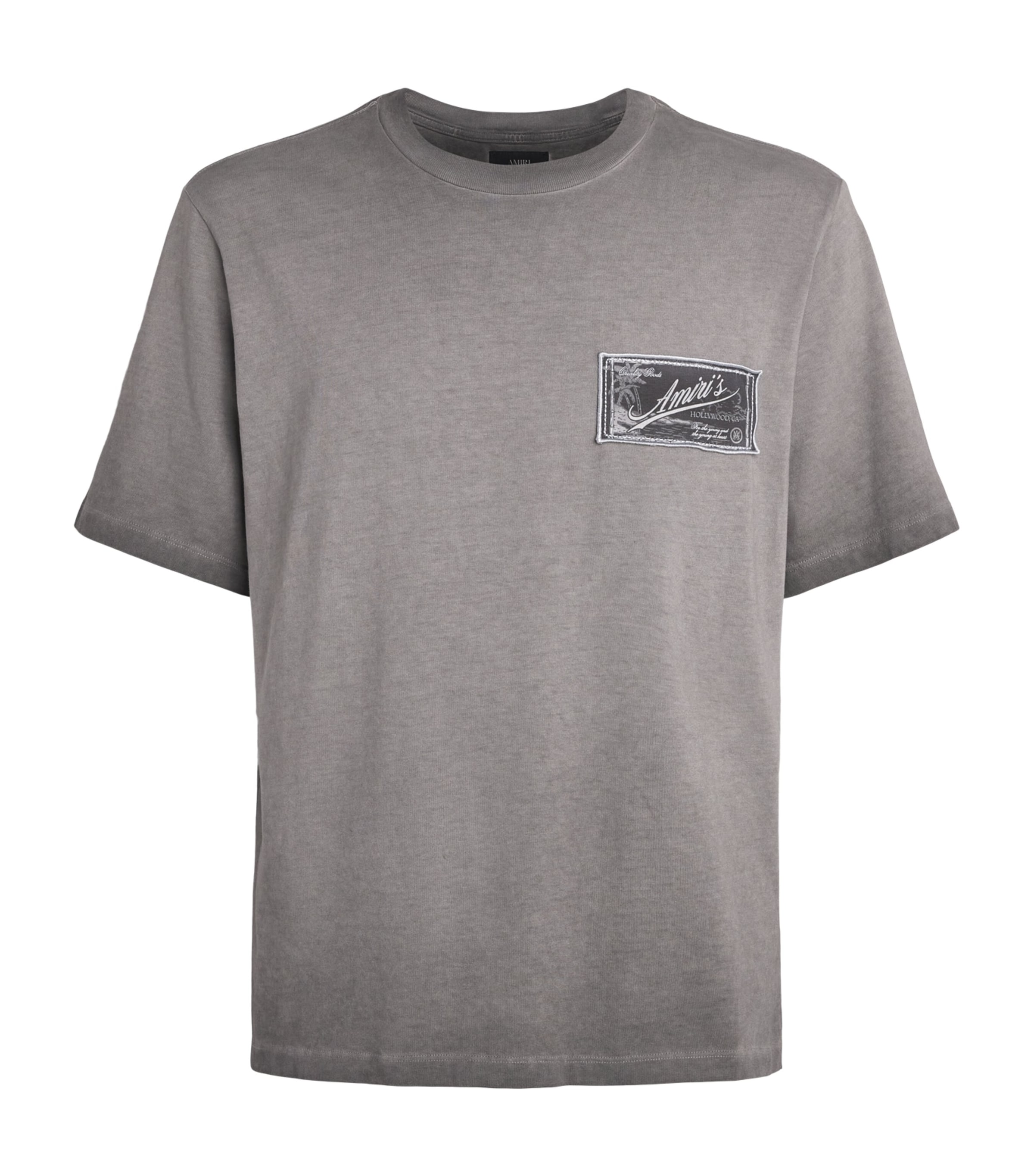 AMIRI Mens Cotton Quality Goods Patch T-Shirt Black Image 1