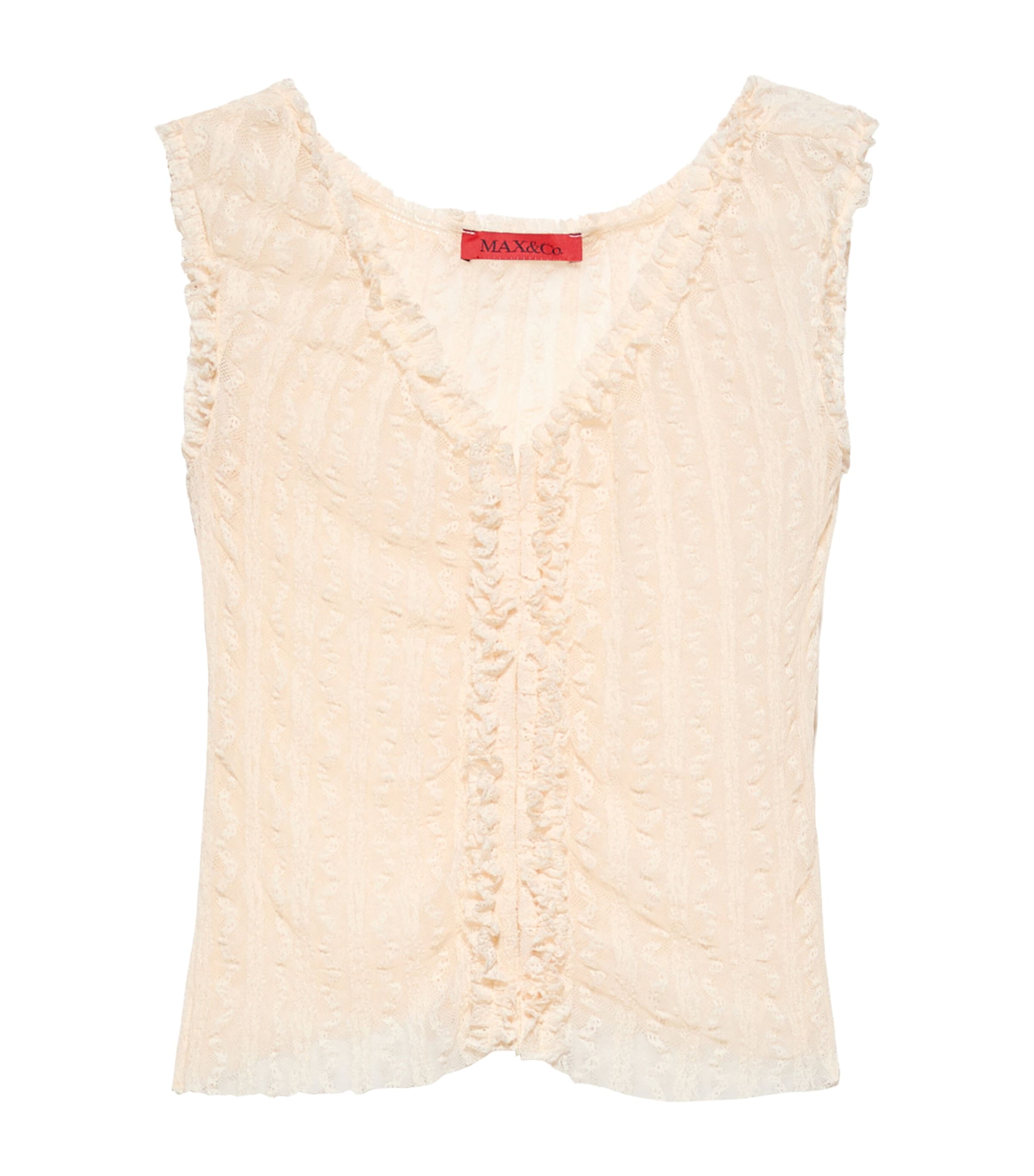 MAX&Co. Womens Lace Tank Top Ecru Image 1