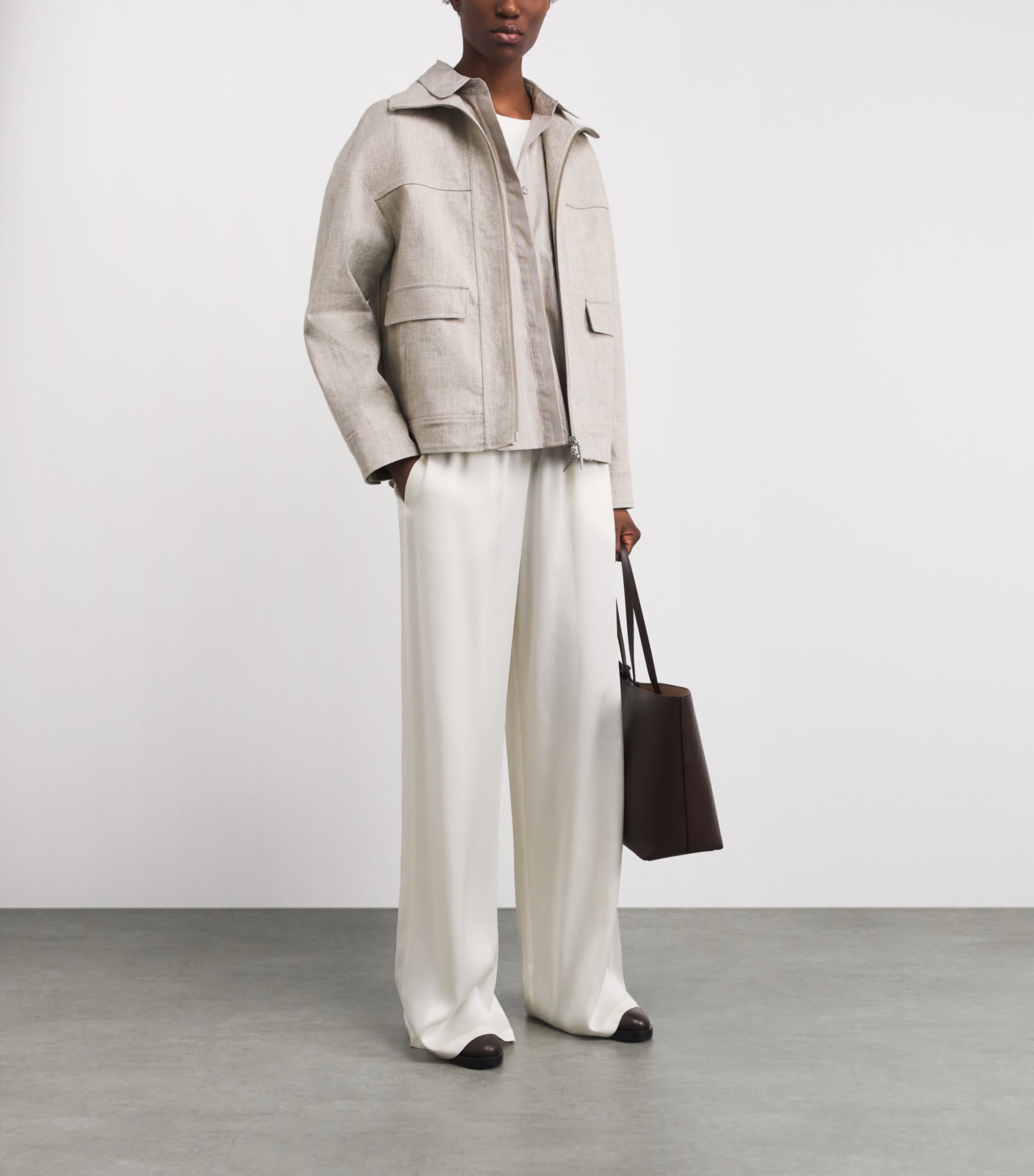 Yves Salomon Womens Linen Double-Faced Jacket Image 2