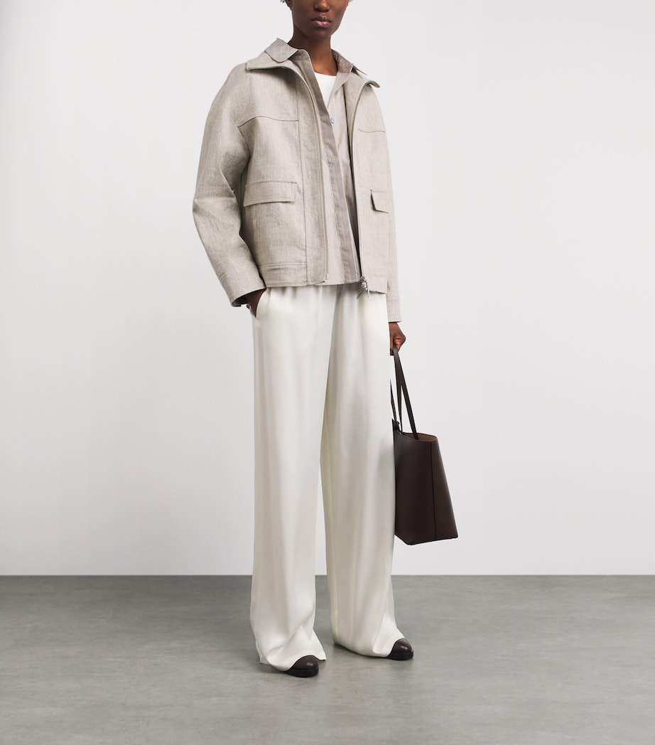 Yves Salomon Womens Linen Double-Faced Jacket Image 2