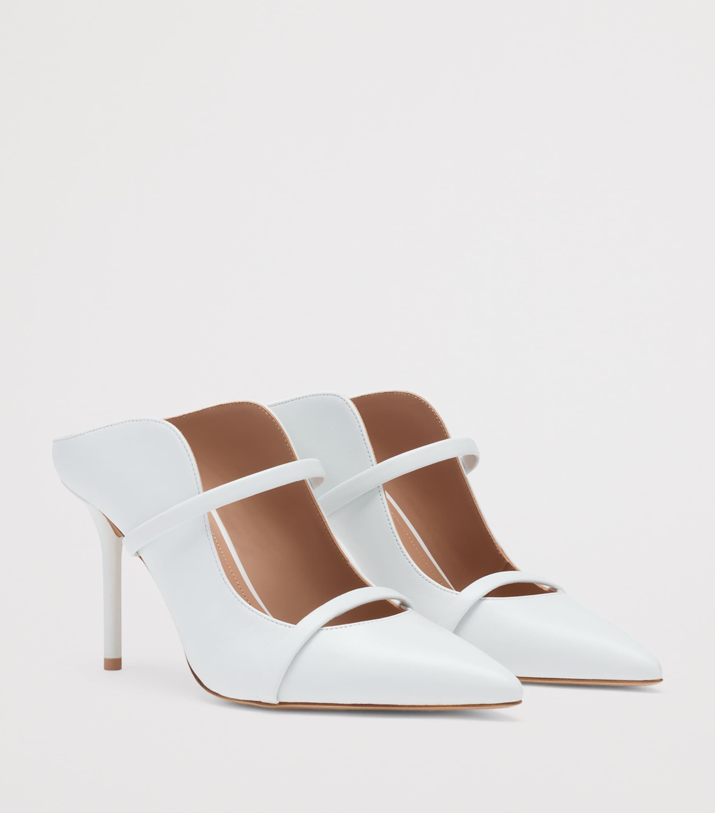 Malone Souliers Leather Maureen Mules 70 White Image 3