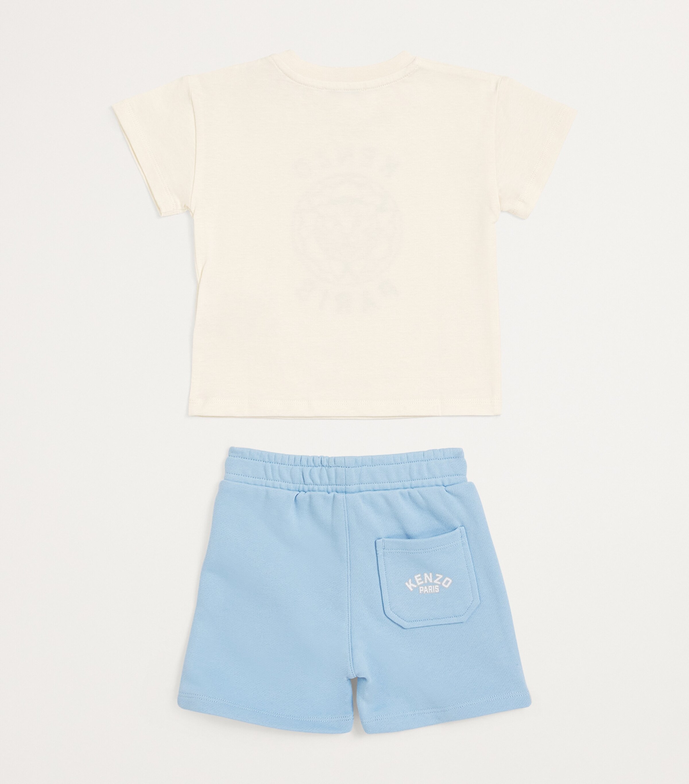 Kenzo Kids Logo Print T-Shirt and Shorts Set (6 Months-3 Years) Pale Blue Image 2
