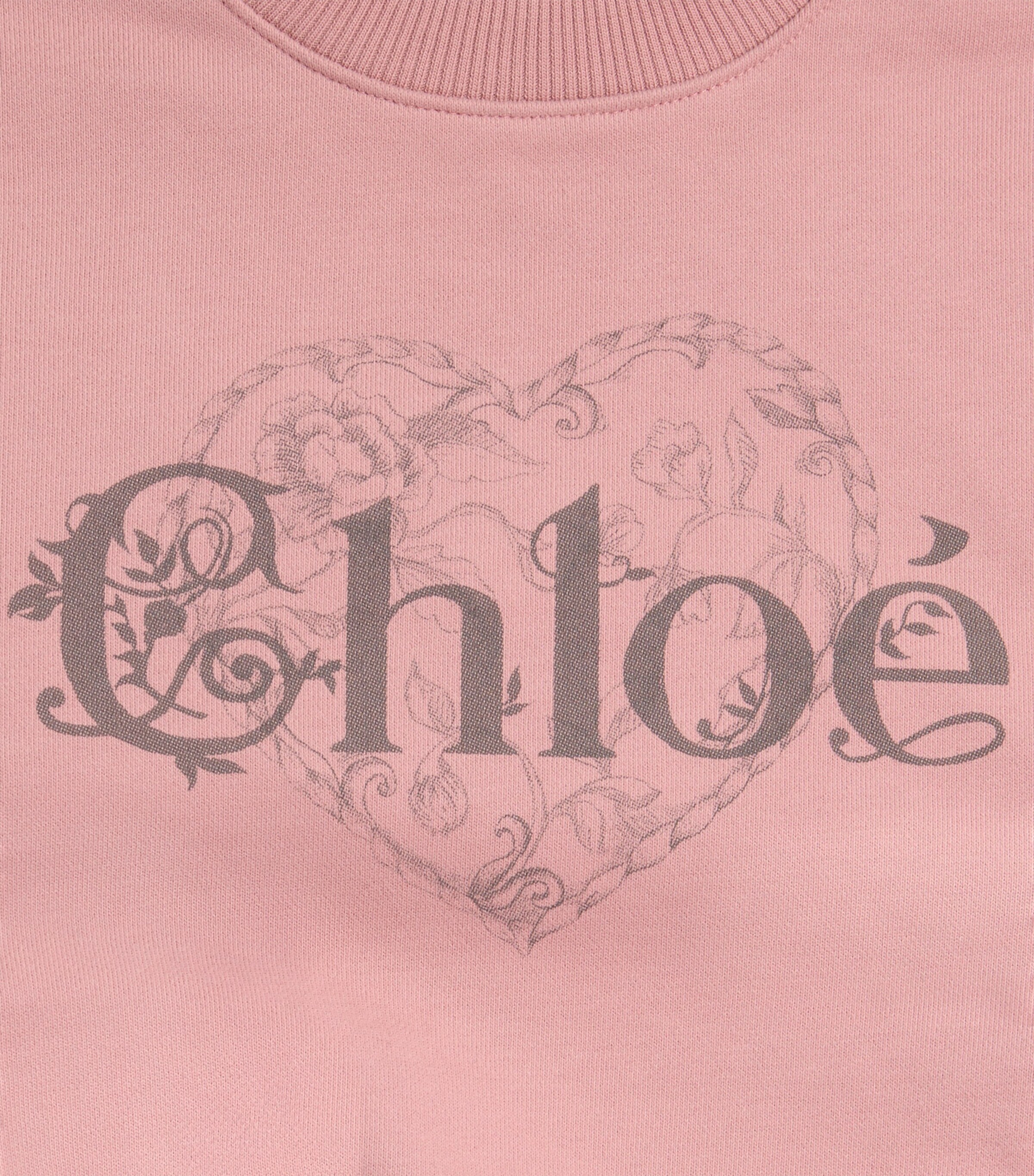 Chloé Kids Cotton Logo Sweatshirt (4-14 Years) Vintage Rose Image 2