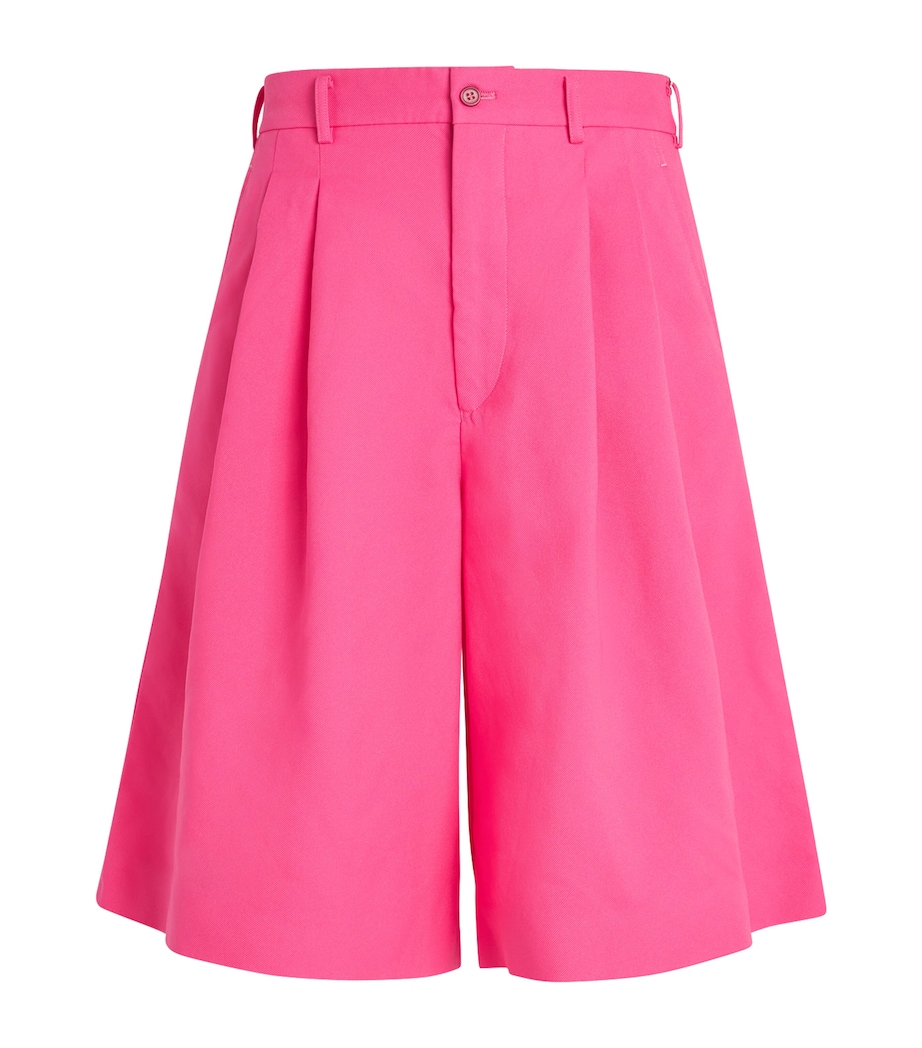 Comme Des Garçons Homme Plus Mens Pleated Wide-Leg Shorts Pink Image 1