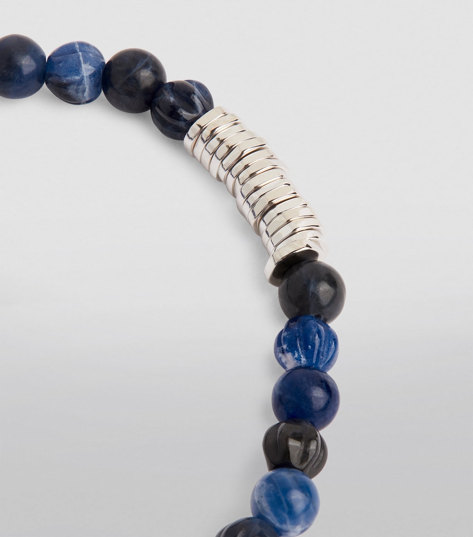 Tateossian Sodalite and Sterling Silver Classic Discs Bracelet Blue Image 3