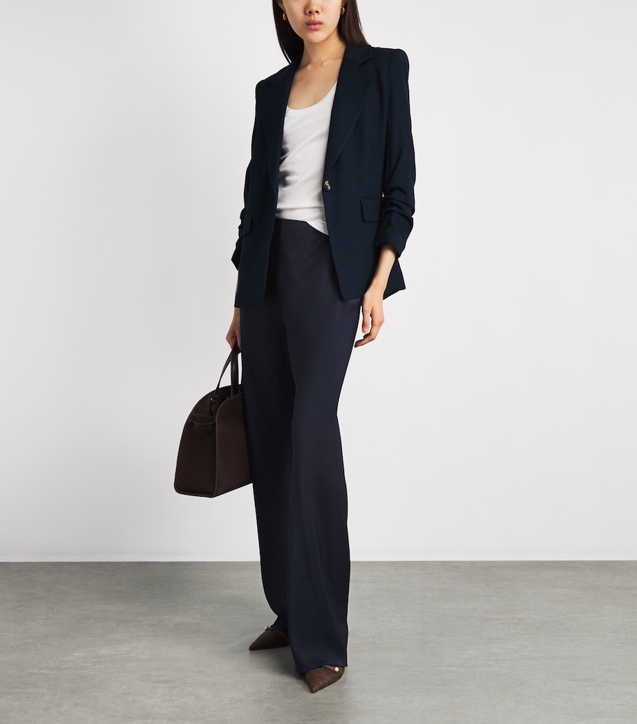 Veronica Beard Womens Braddock Wide-Leg Trousers Navy Image 2