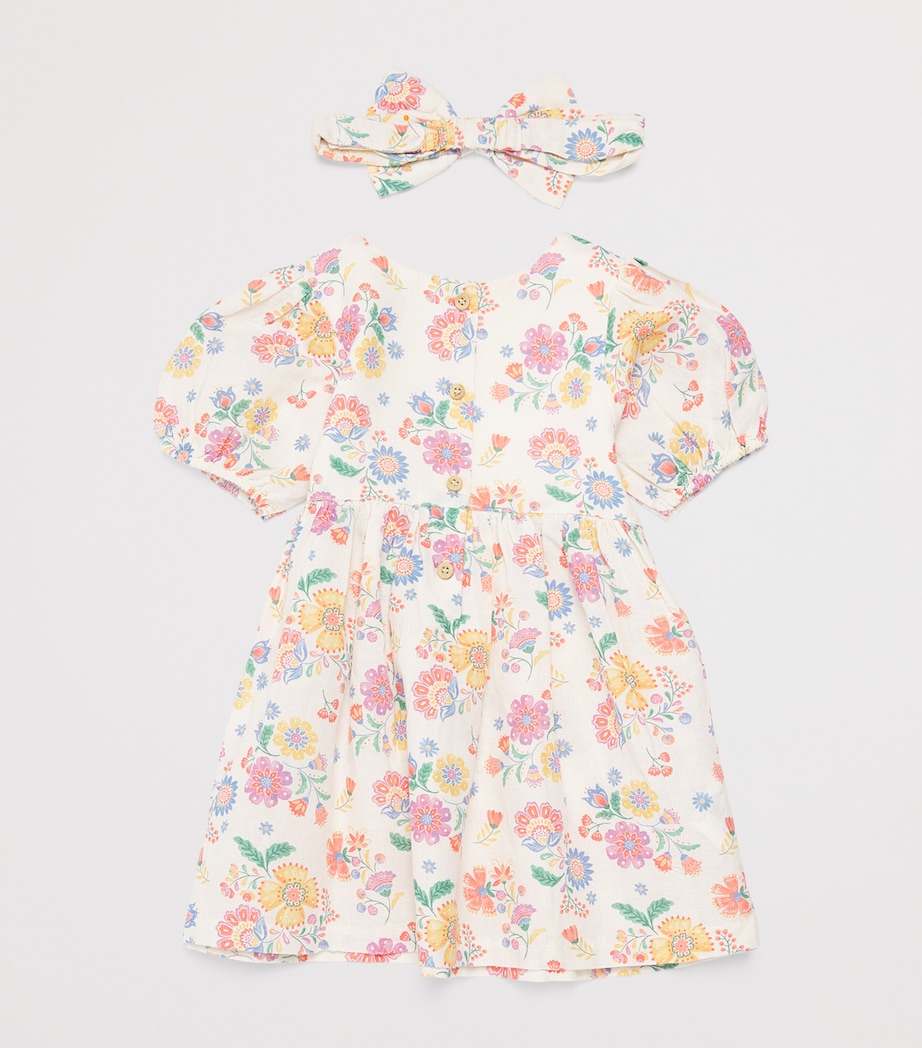 Purebaby Organic Cotton-Linen Dress and Headband Set (12-36 Months) Mexfl Image 2