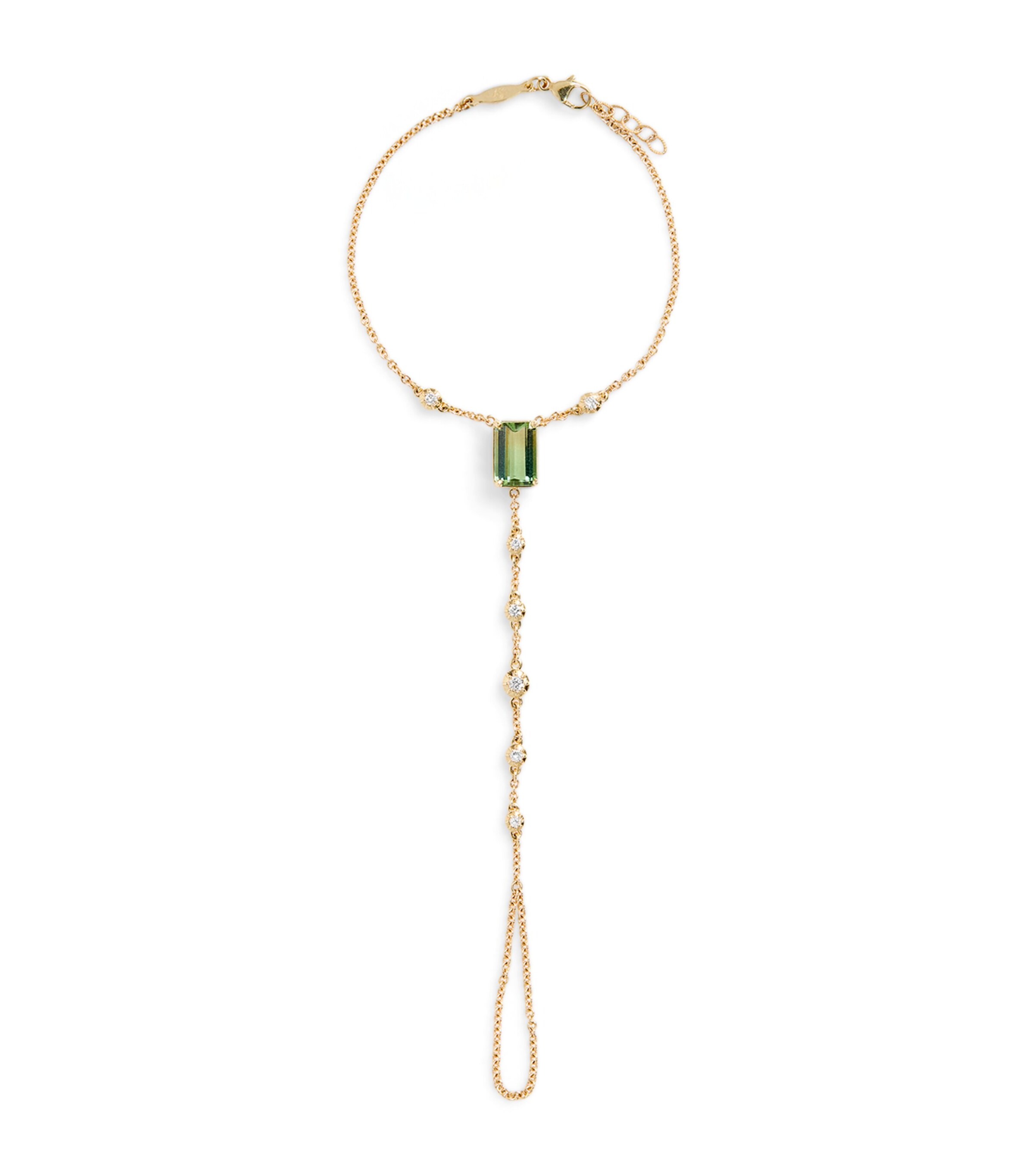 Jacquie Aiche Yellow Gold, Diamond and Tourmaline Sophia Finger Bracelet Yellow Gold Image 1