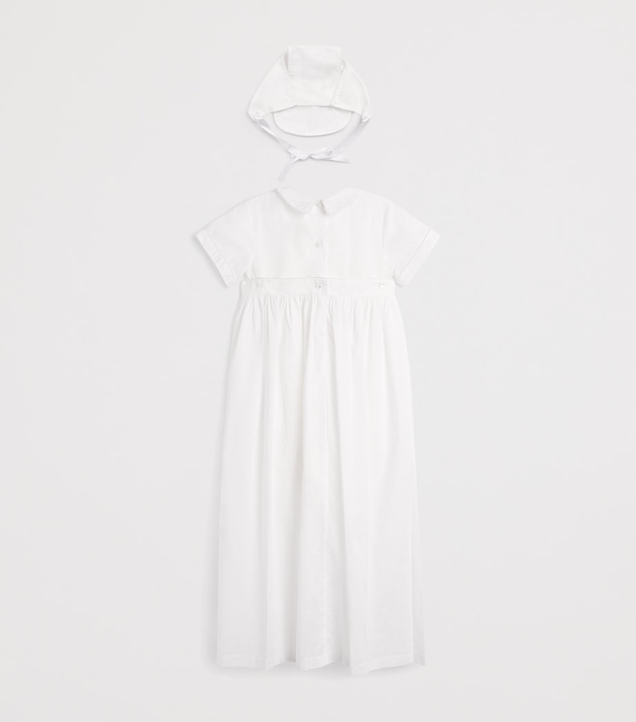 Pima Cotton Ceremonial Gown and Hat Set (0-24 Months) K00 WHITE Image 2