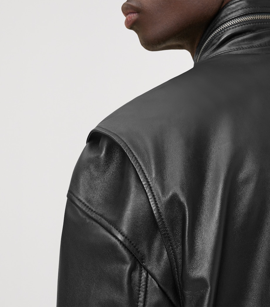 Halton Leather Jacket BLACK Image 5