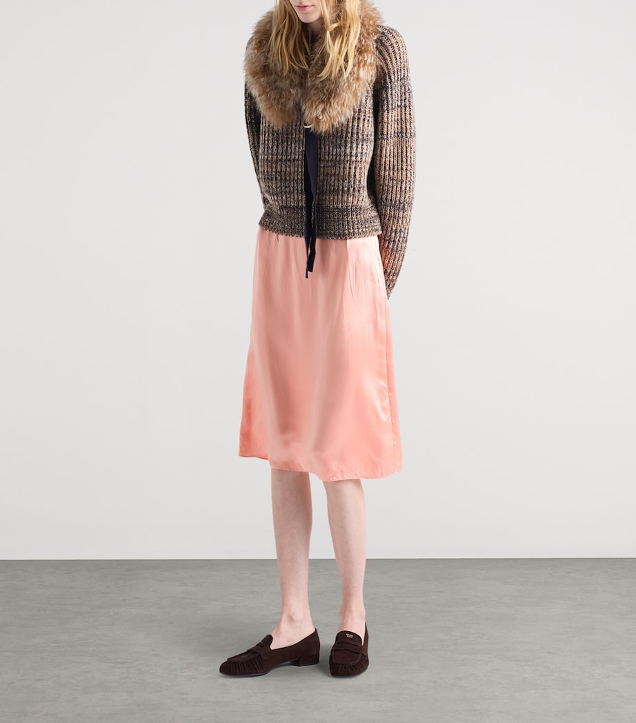 Satin-Blend Pencil Skirt F0311 Image 3