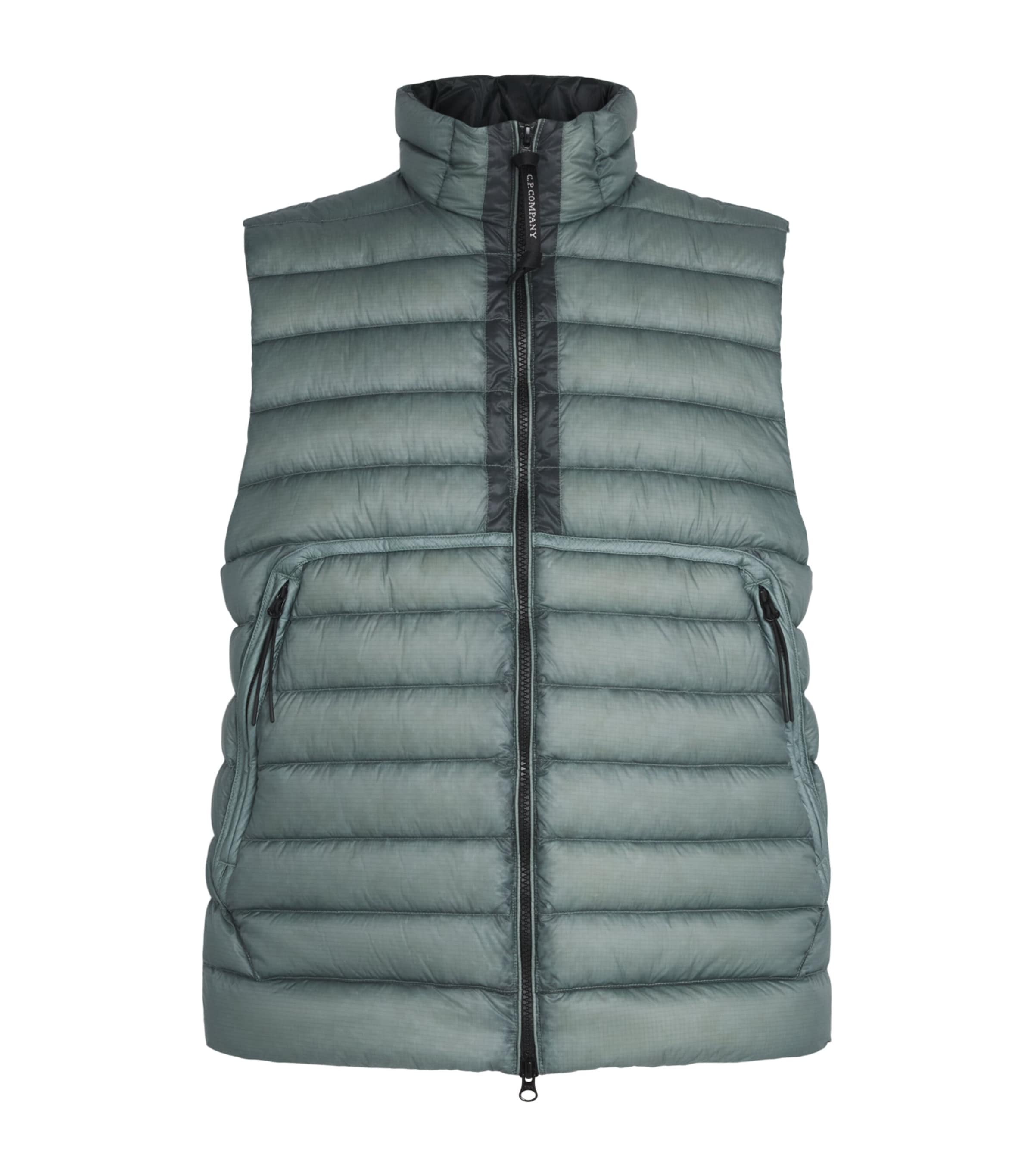 C.P. Company Mens D.D. Shell Quilted Down Gilet Silver Blue Image 1
