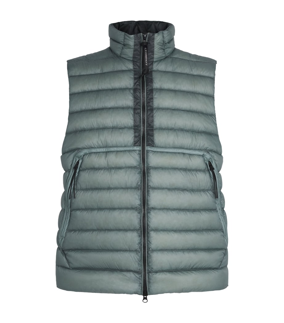 C.P. Company Mens D.D. Shell Quilted Down Gilet Silver Blue Image 1
