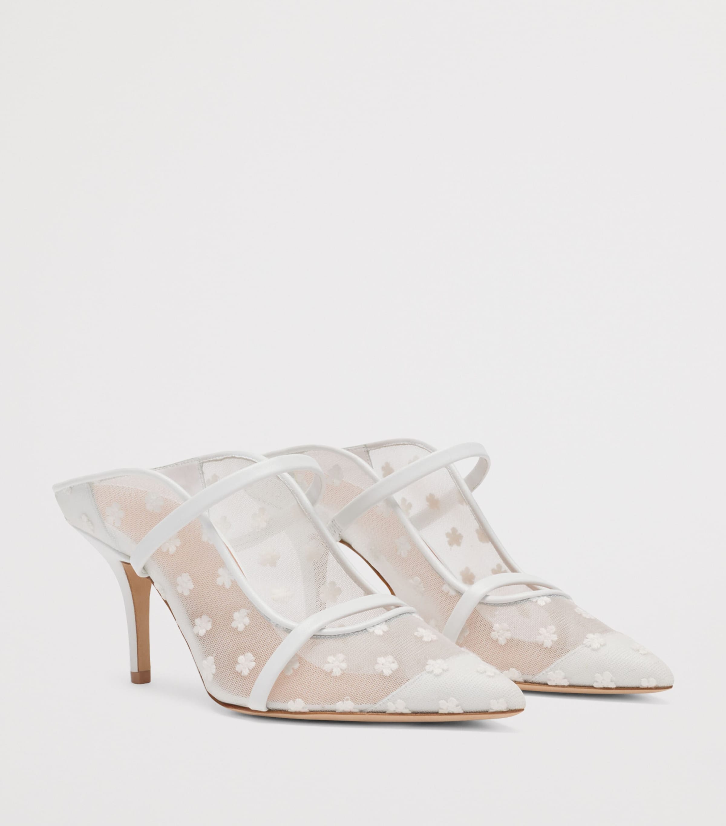 Malone Souliers Mesh Maureen Mules 70 White Image 3