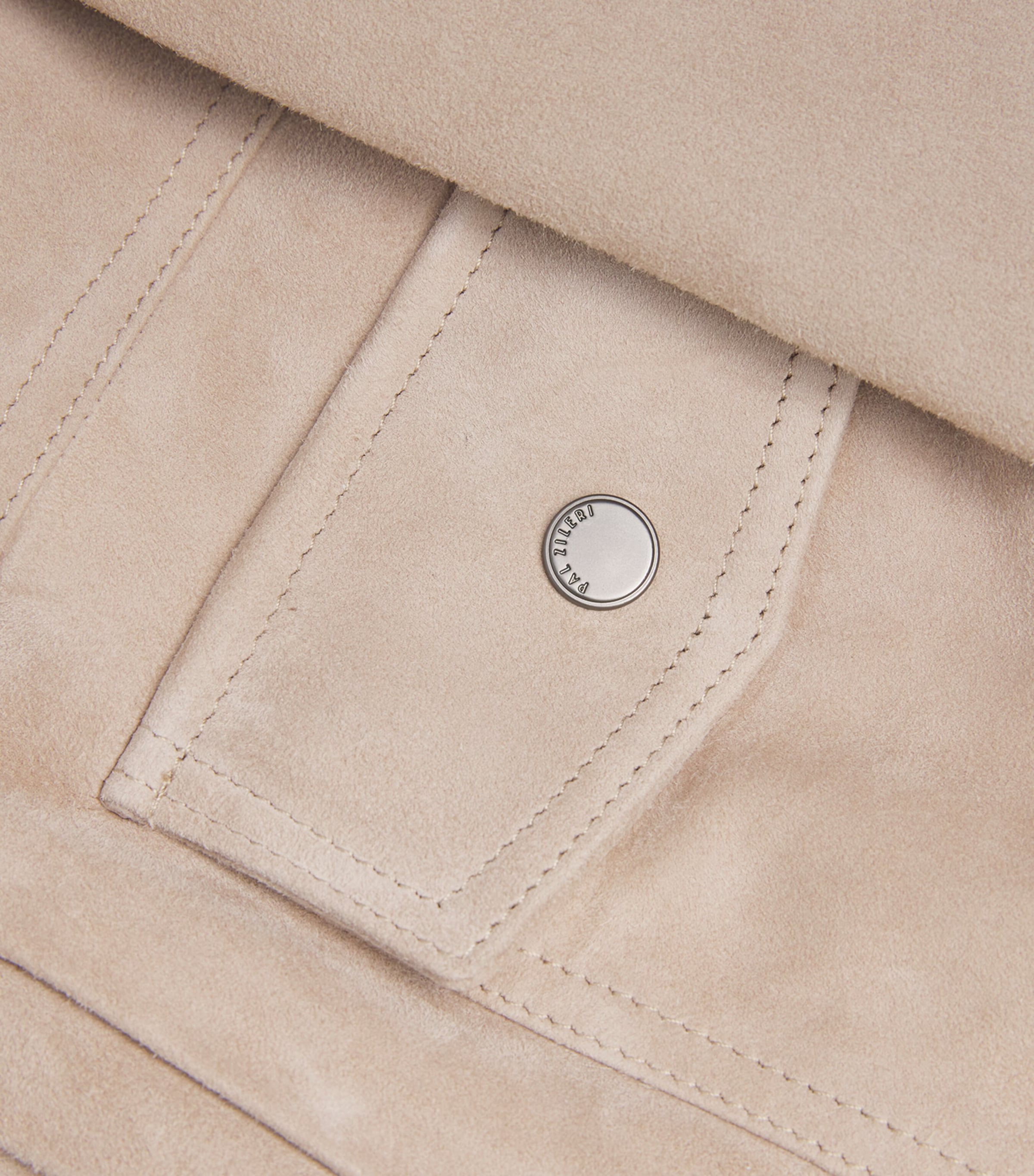 Pal Zileri Mens Suede Shirt Jacket Natural Image 5