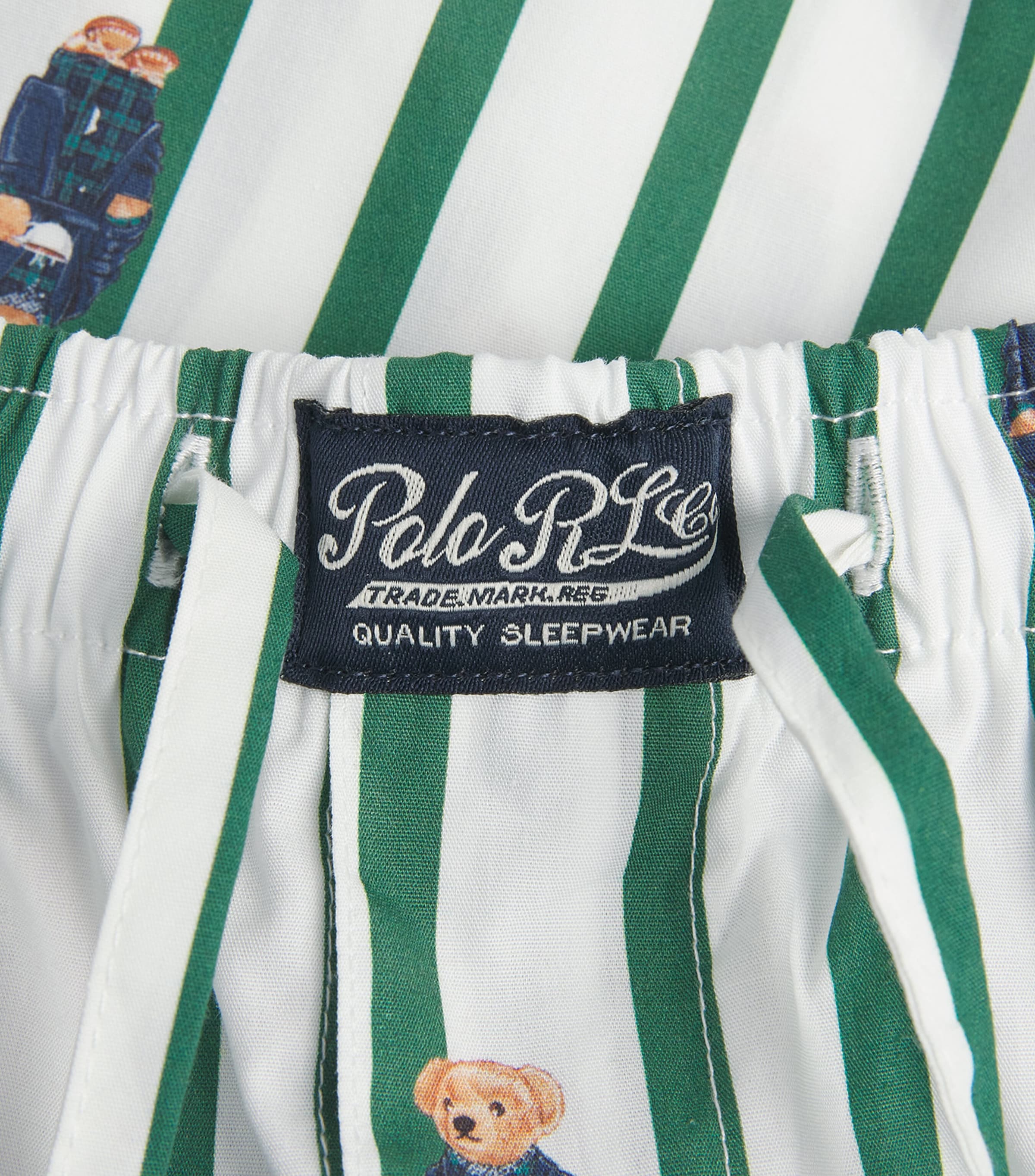 Polo Ralph Lauren Mens Cotton Stripe Polo Bear Pyjama Bottoms Verano Green/wht Aob Image 6
